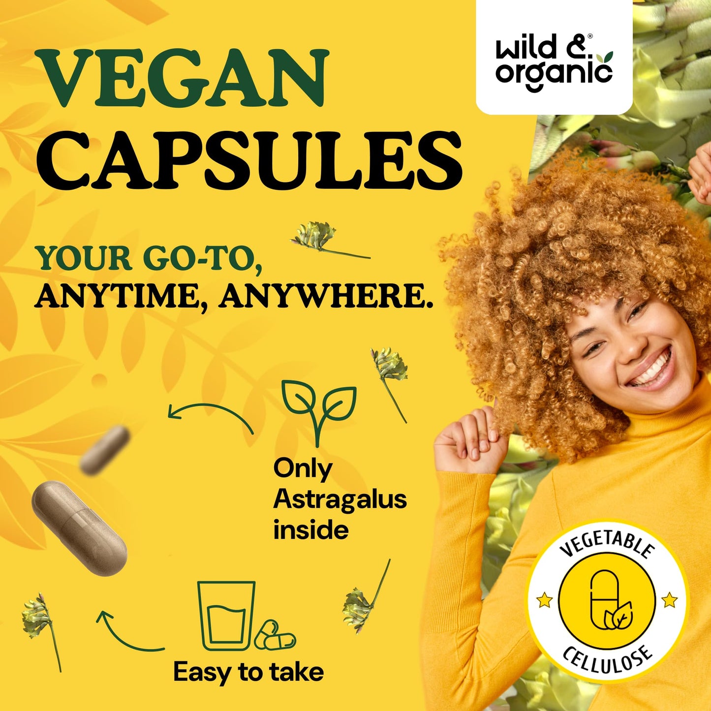 Wild & Organic Astragalus Capsules 60 Count