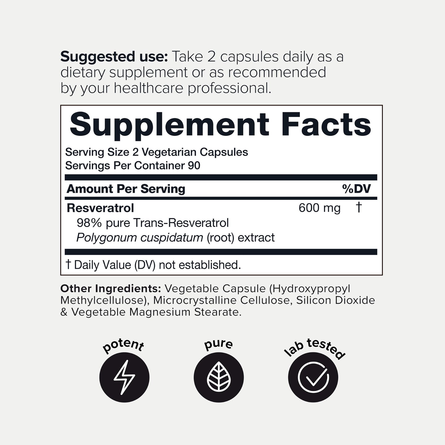 Toniiq NSF Certified Ultra High Purity Resveratrol Capsules 180 Count