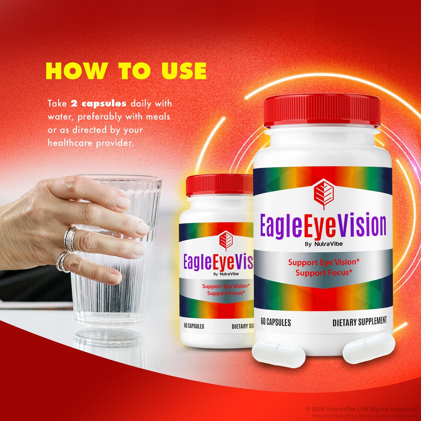 NutraVibe Eagle Eye Vision Gentle Visual Wellness Formula Capsule, 120 Capsules