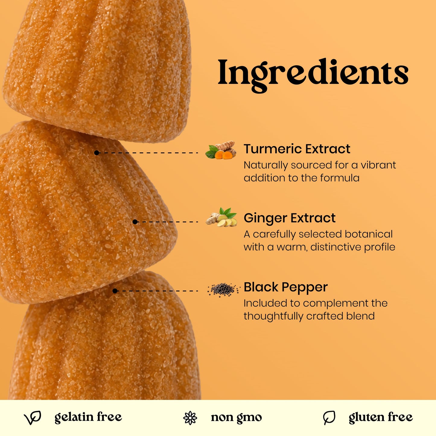 VITA GLOBE Turmeric Supplement Gummies 30 Count