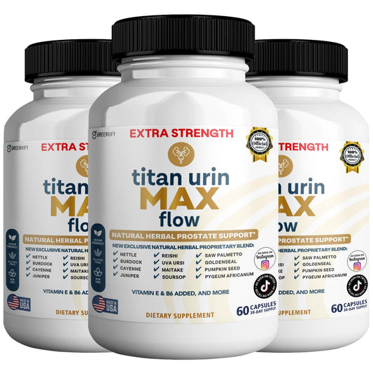 GREENVIFY Titan Urin Max Flow Natural Prostate Supplement 180 Capsules