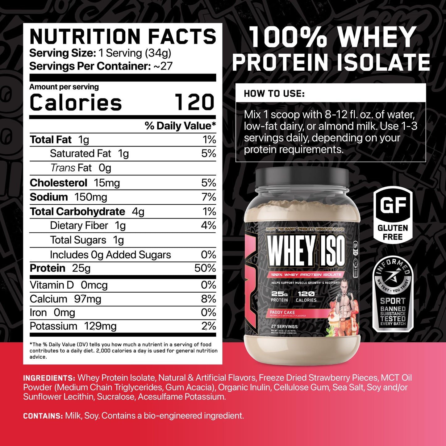 ABE all black everything Whey Protein Isolate Powder 32 oz
