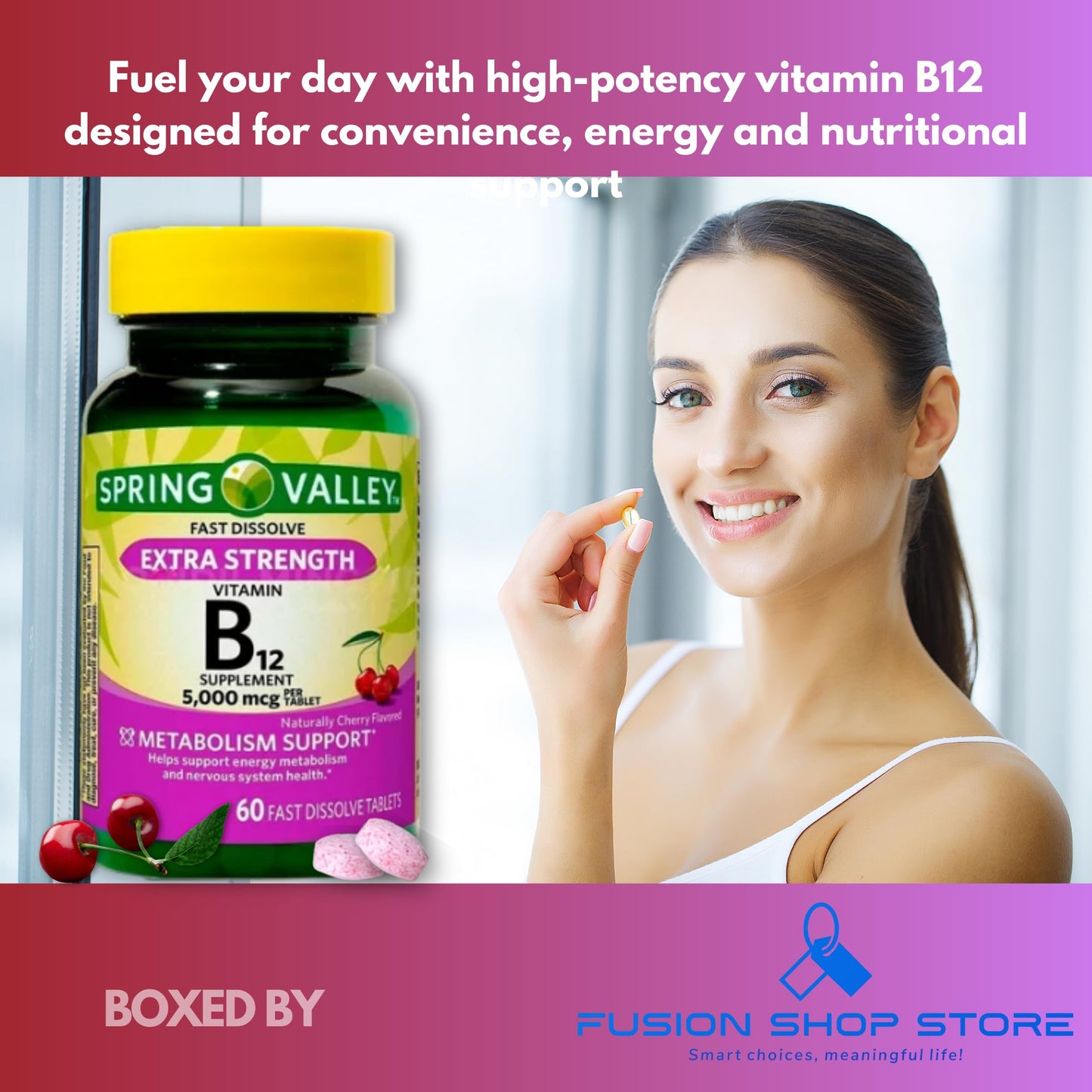 FUSION SHOP STORE B12 Fast Dissolve 5000mcg, 60 Tablets