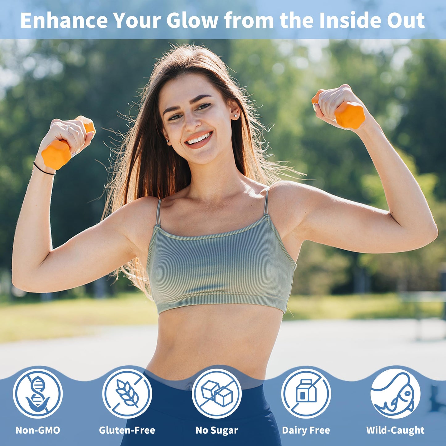 HUGROSE Marine Collagen Peptides Powder 11.6 g, 30 Packets