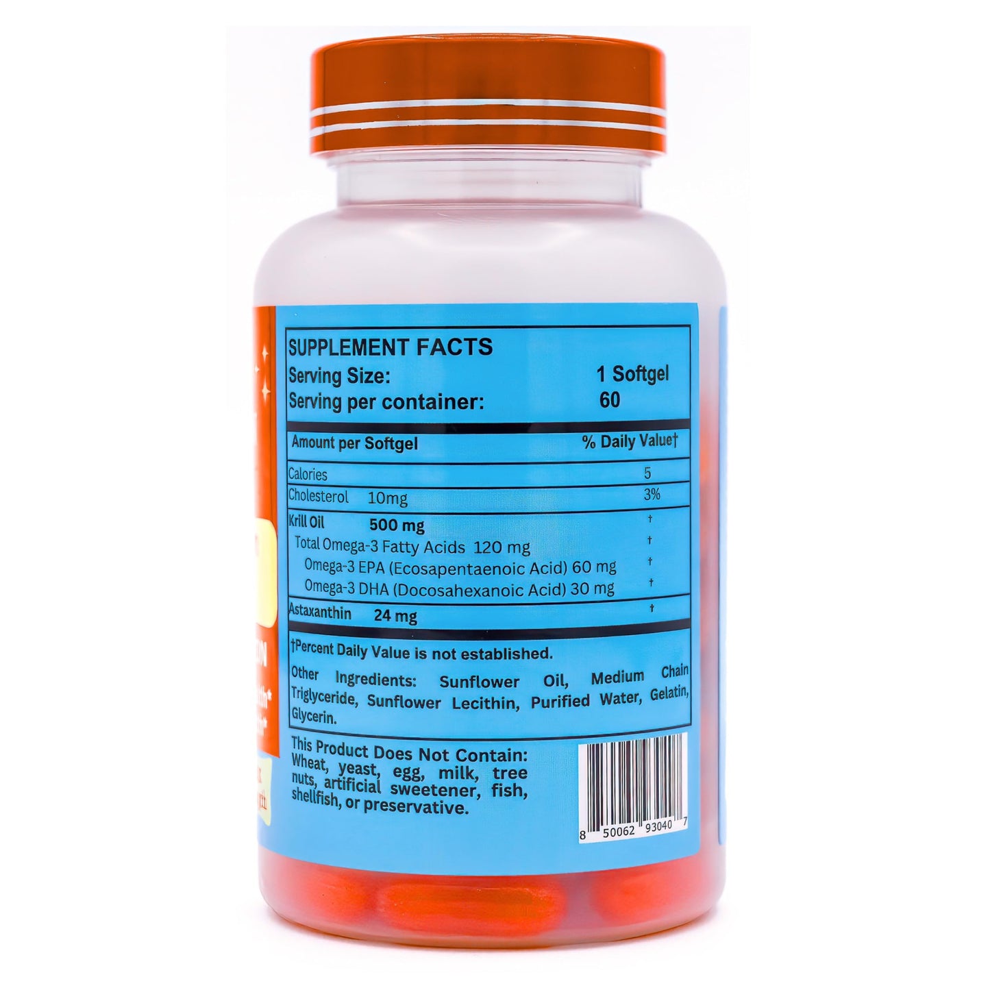 Nikoni Liposomal Astaxanthin 24mg with Kril Oil 500mg Capsule, 240 Capsules