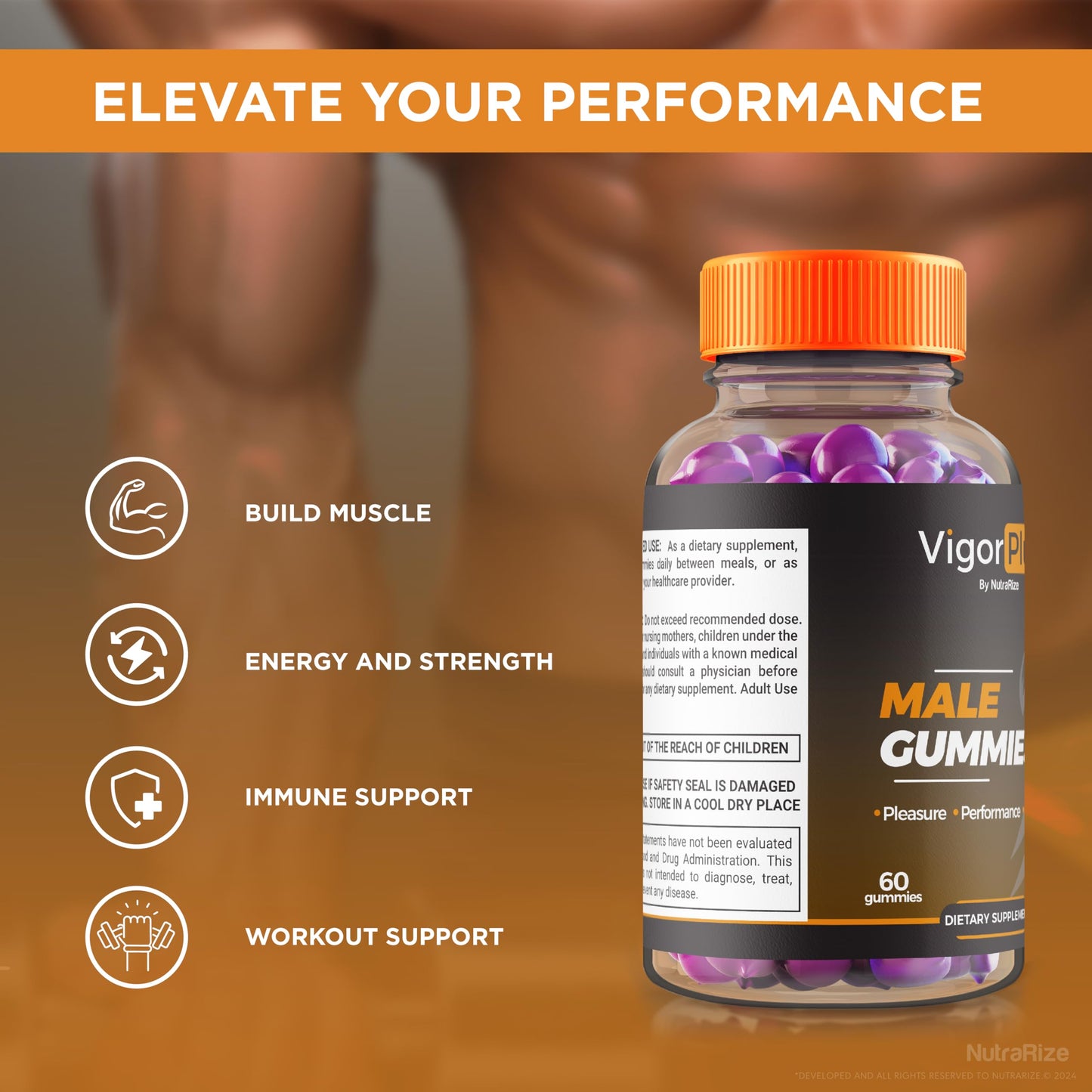 NutraRize VigorPlux Gummies, 60-Count