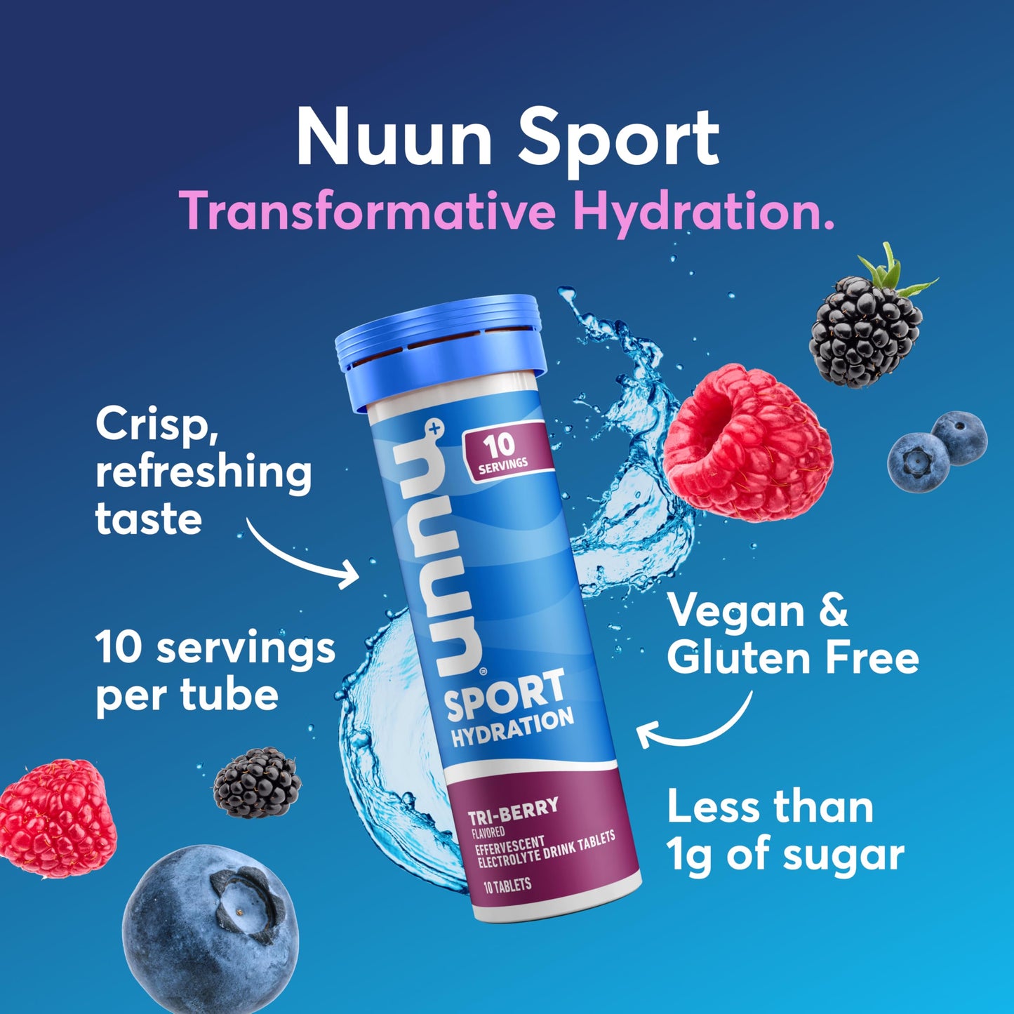 Nuun Sport Electrolyte Tablets Tri-Berry, 40 Count