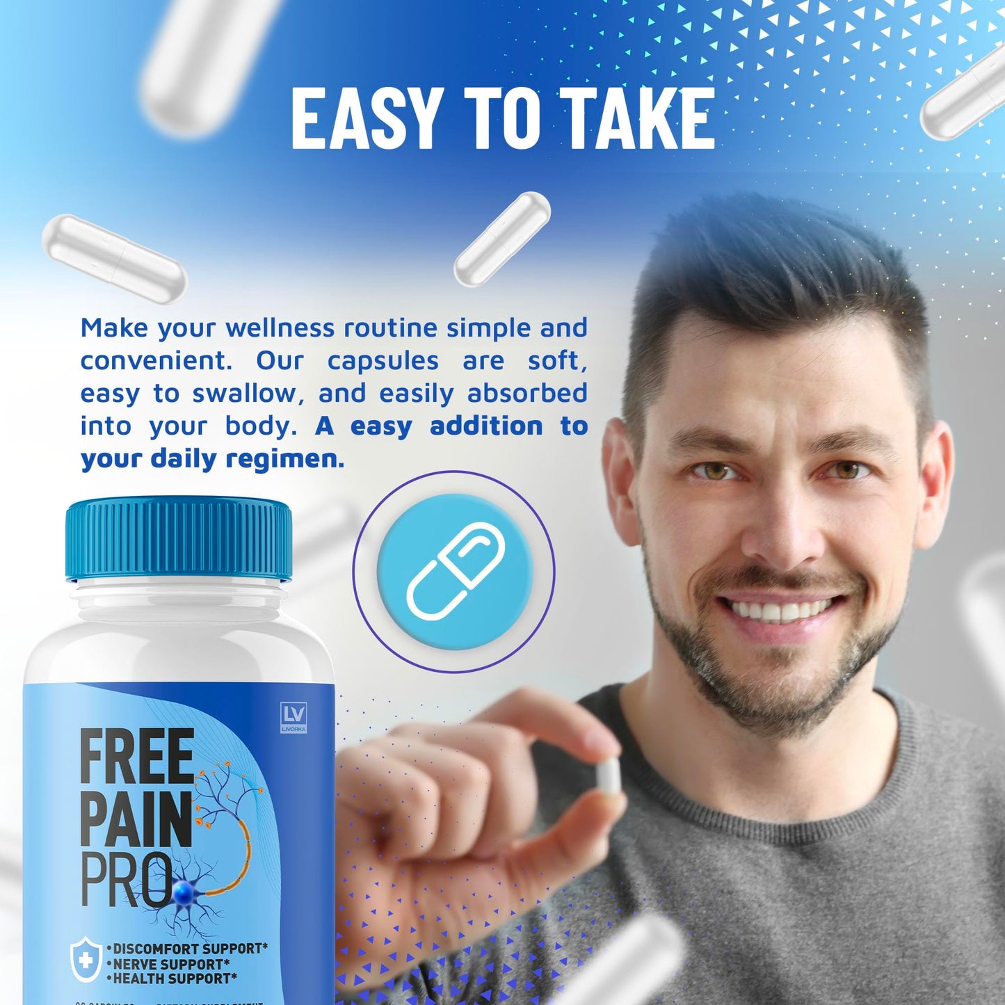 LIVORKA Free Pain Pro Capsules 60 Count