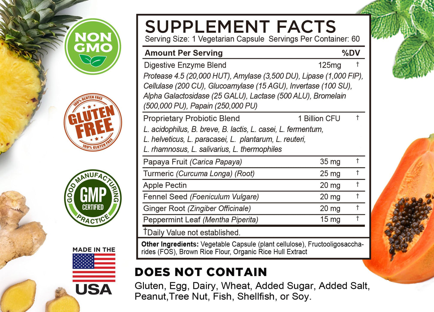FarmHaven Digestive Enzymes with 18 Probiotics & Herbs Capsule 180 Count