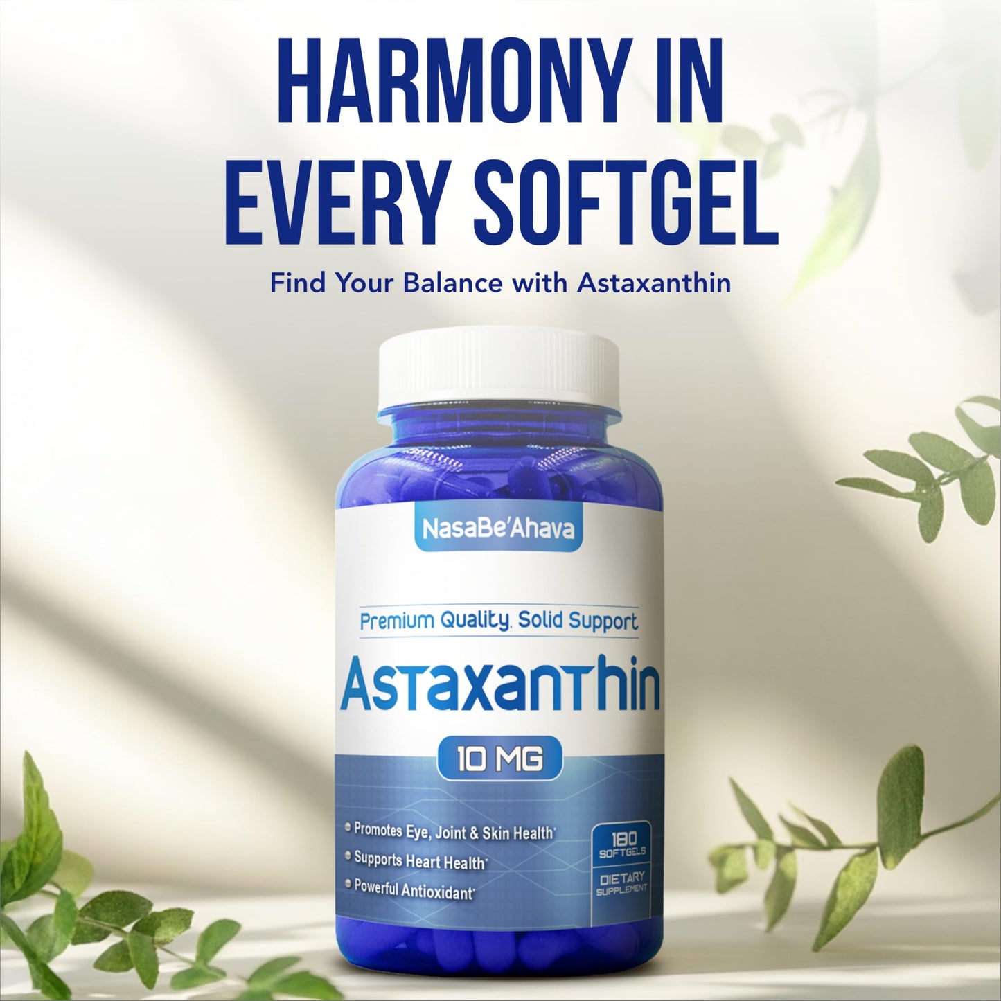 NasaBeahava Astaxanthin Supplement Capsule 180 Count