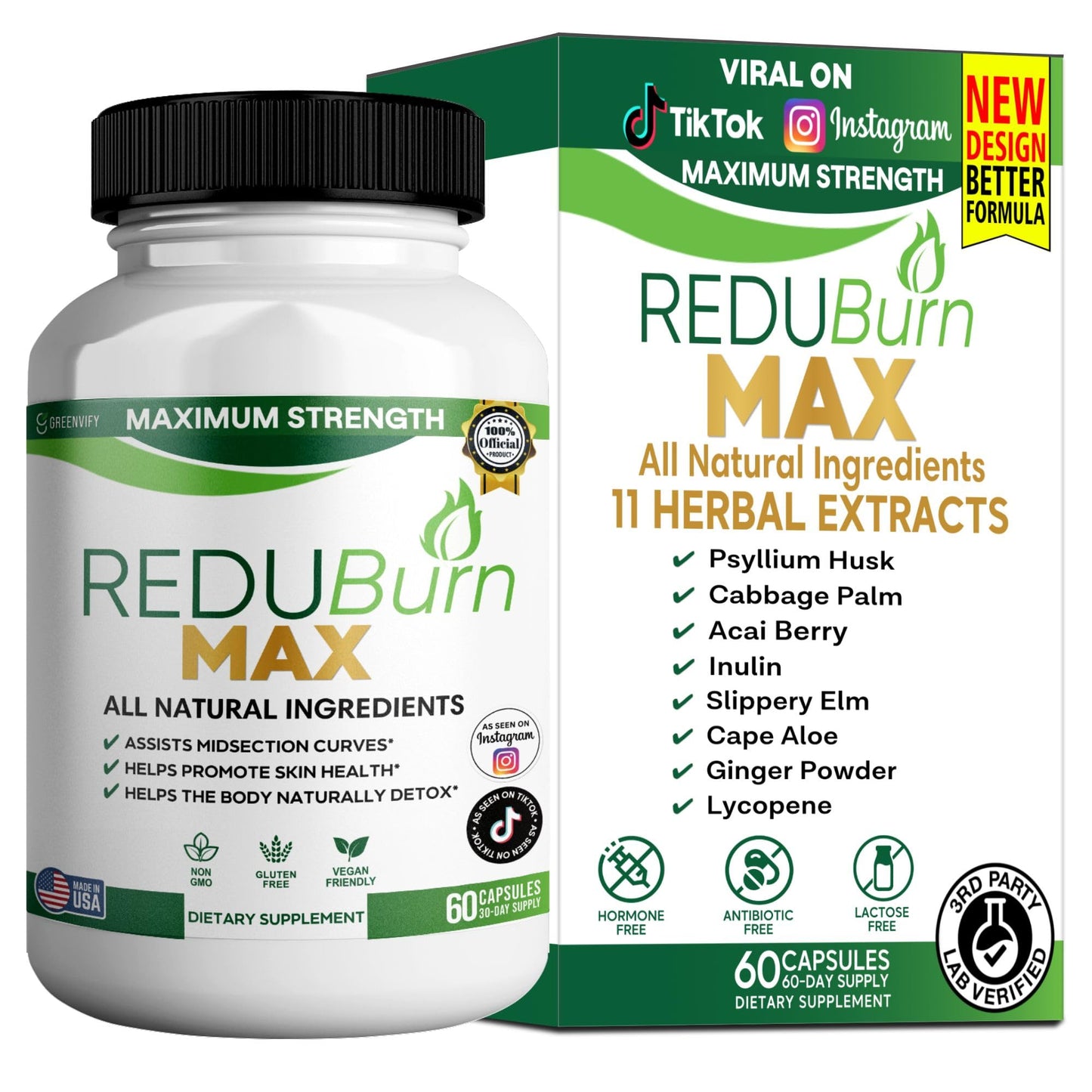 GREENVIFY Redubutt Max Maximum Strength Dietary Supplement Capsule, 60 Capsules