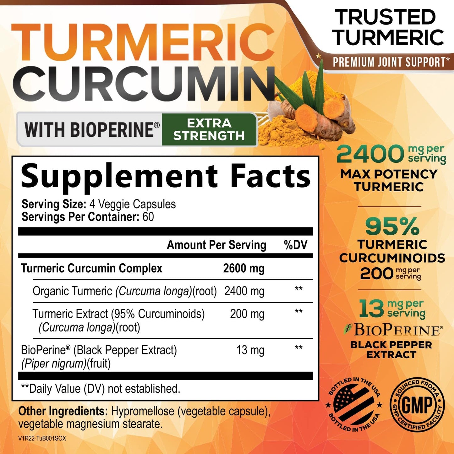 Nature's Nutrition Turmeric Curcumin Supplement Capsule 240 Count