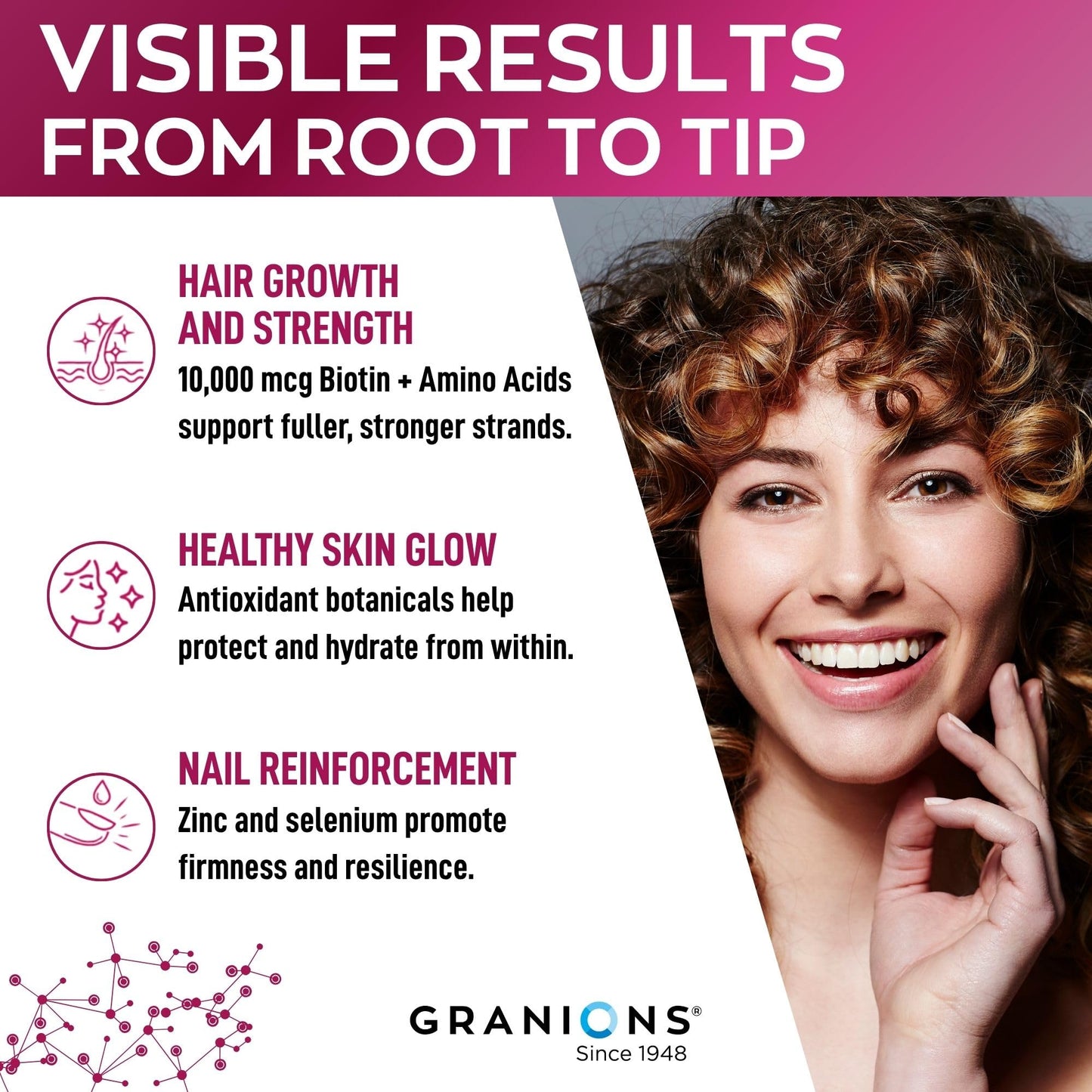 Granions Biotin 10,000 mcg Hair, Skin and Nails Tablet, 60 Tablets