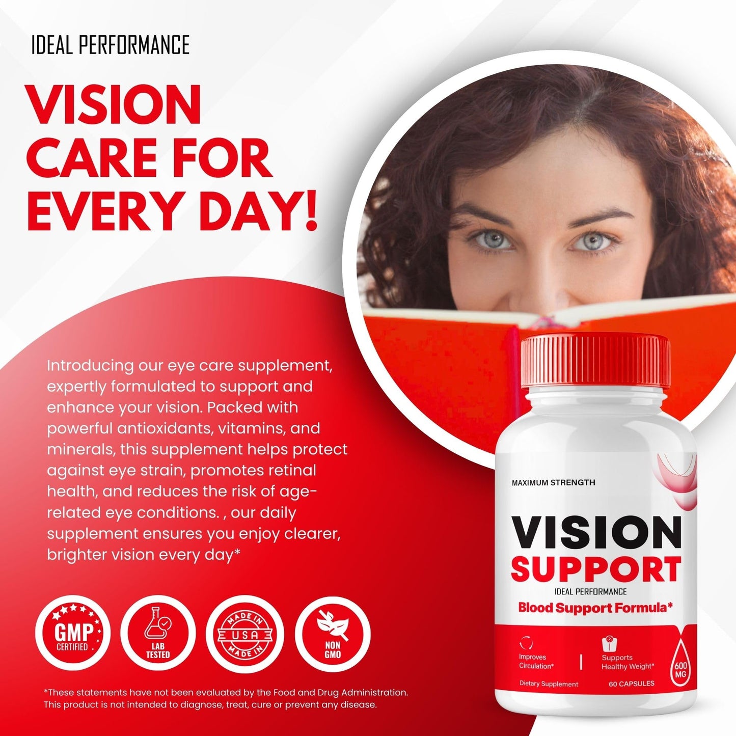 IDEAL PERFORMANCE Vision Support Capsules, 180 Capsules