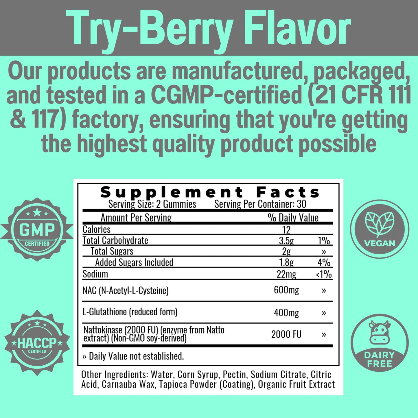 SHIZAM N-Acetyl Cysteine Gummies with Nattokinase & Reduced Glutathione, 60 Gummies
