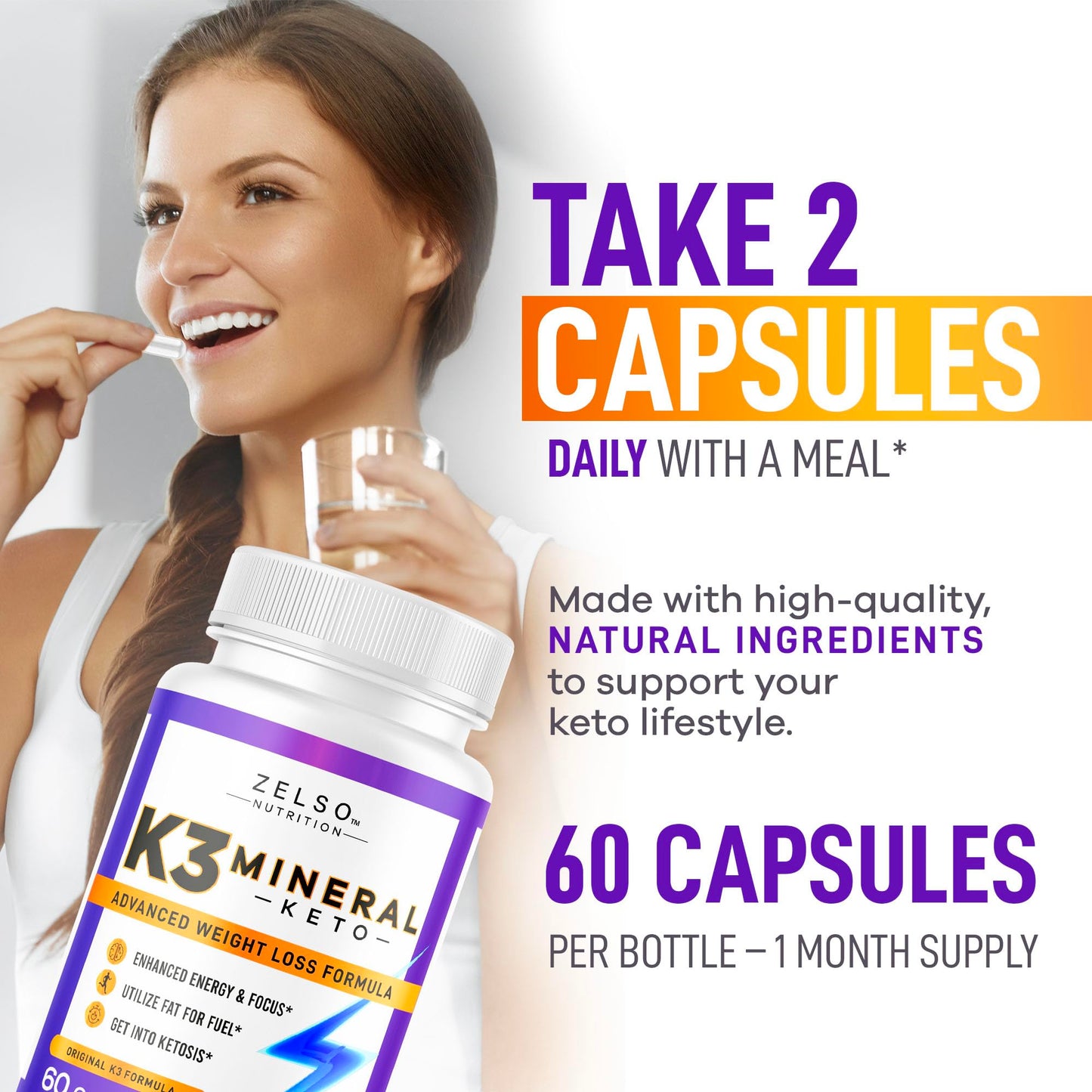 ZELSO K3 Mineral Weight Loss Pills Capsules 180