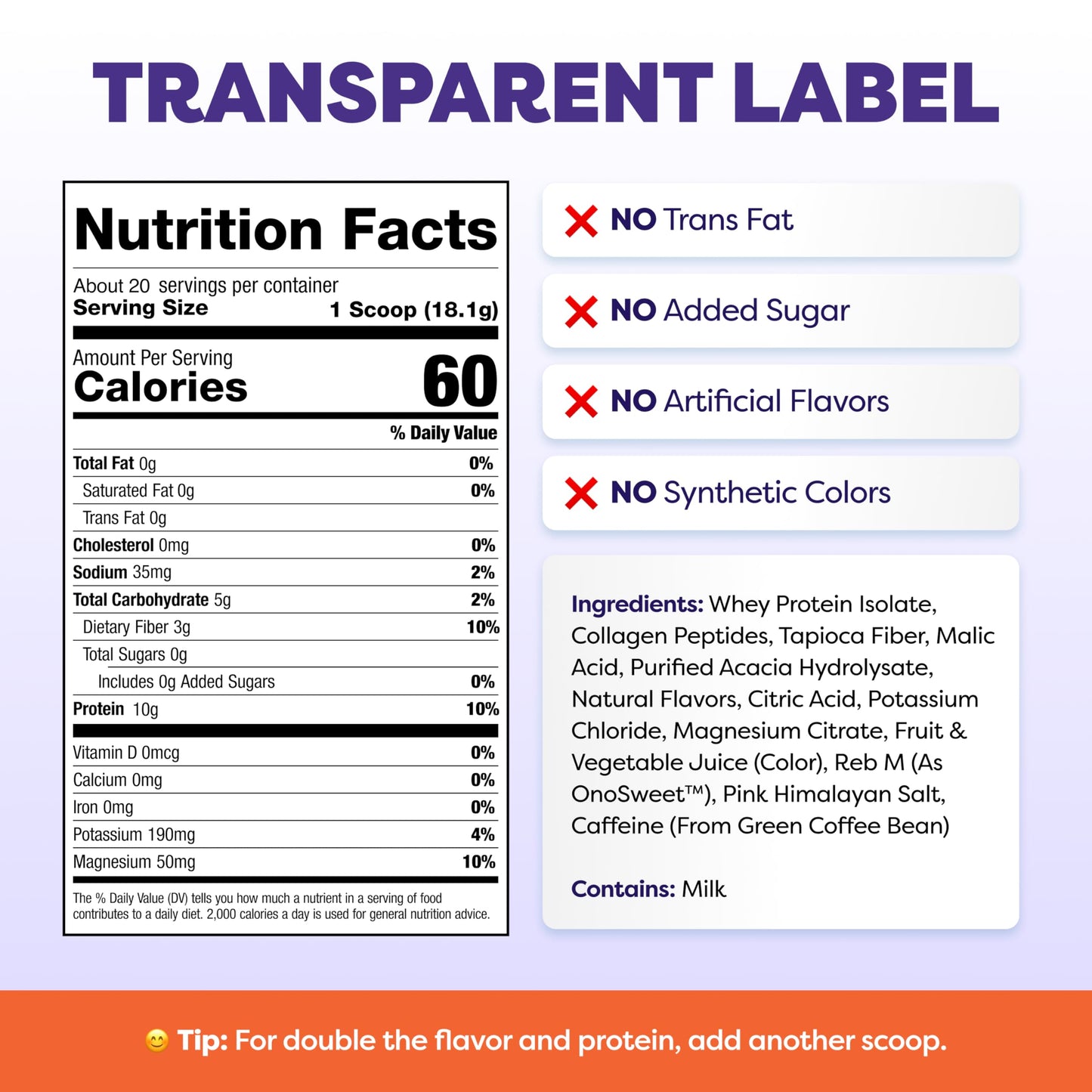 Javvy Clear Protein Powder with Clear Whey Protein Peach Passion 12.8