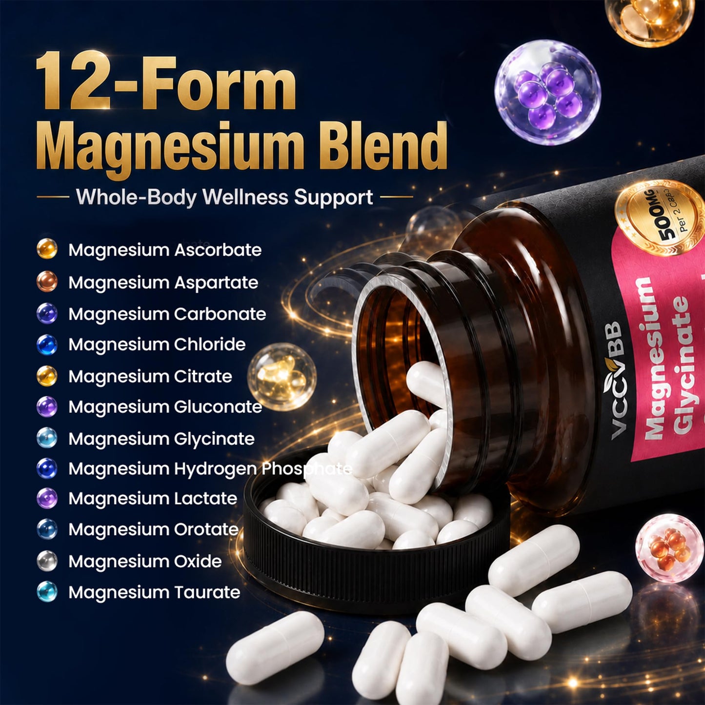 VCCVBB Magnesium Glycinate 500mg Capsule 120