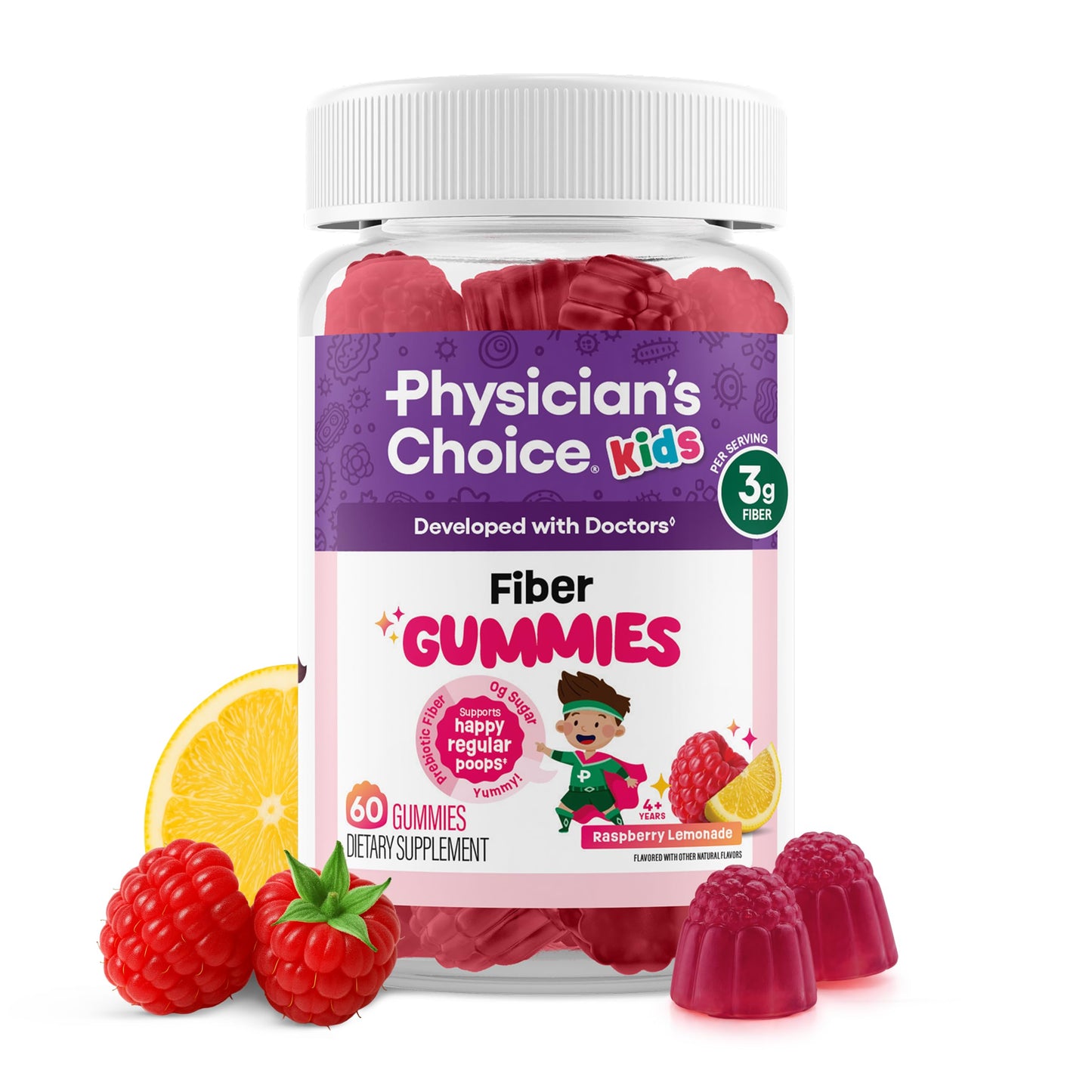 Physician's CHOICE Fiber Gummies for Kids Gummies 60 Count