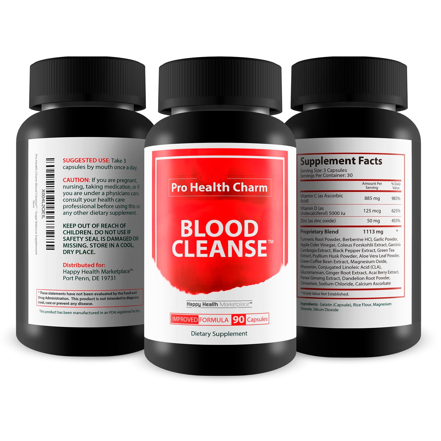 Happy Health Marketplace Blood Cleanse Capsules 90 Count