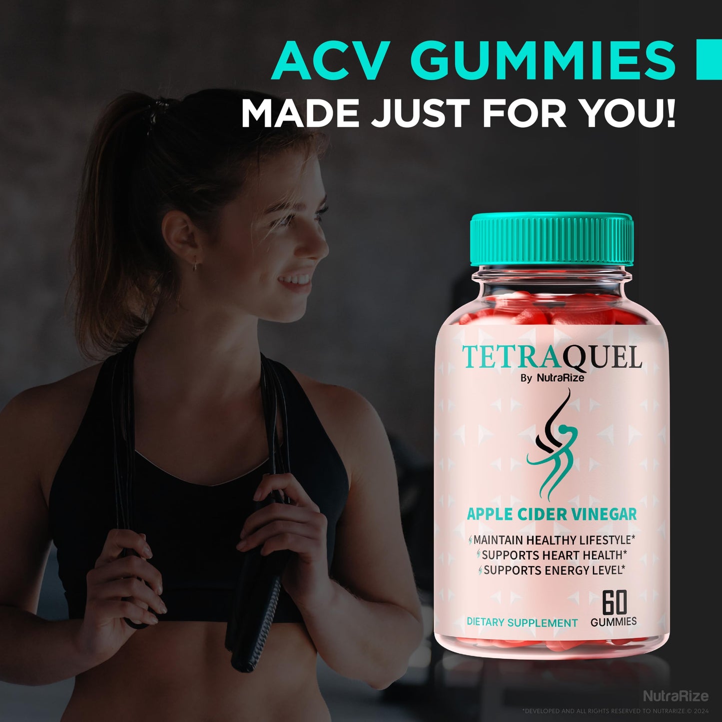 NutraRize Tetraquel Gummies for Weight Loss, 60 Count