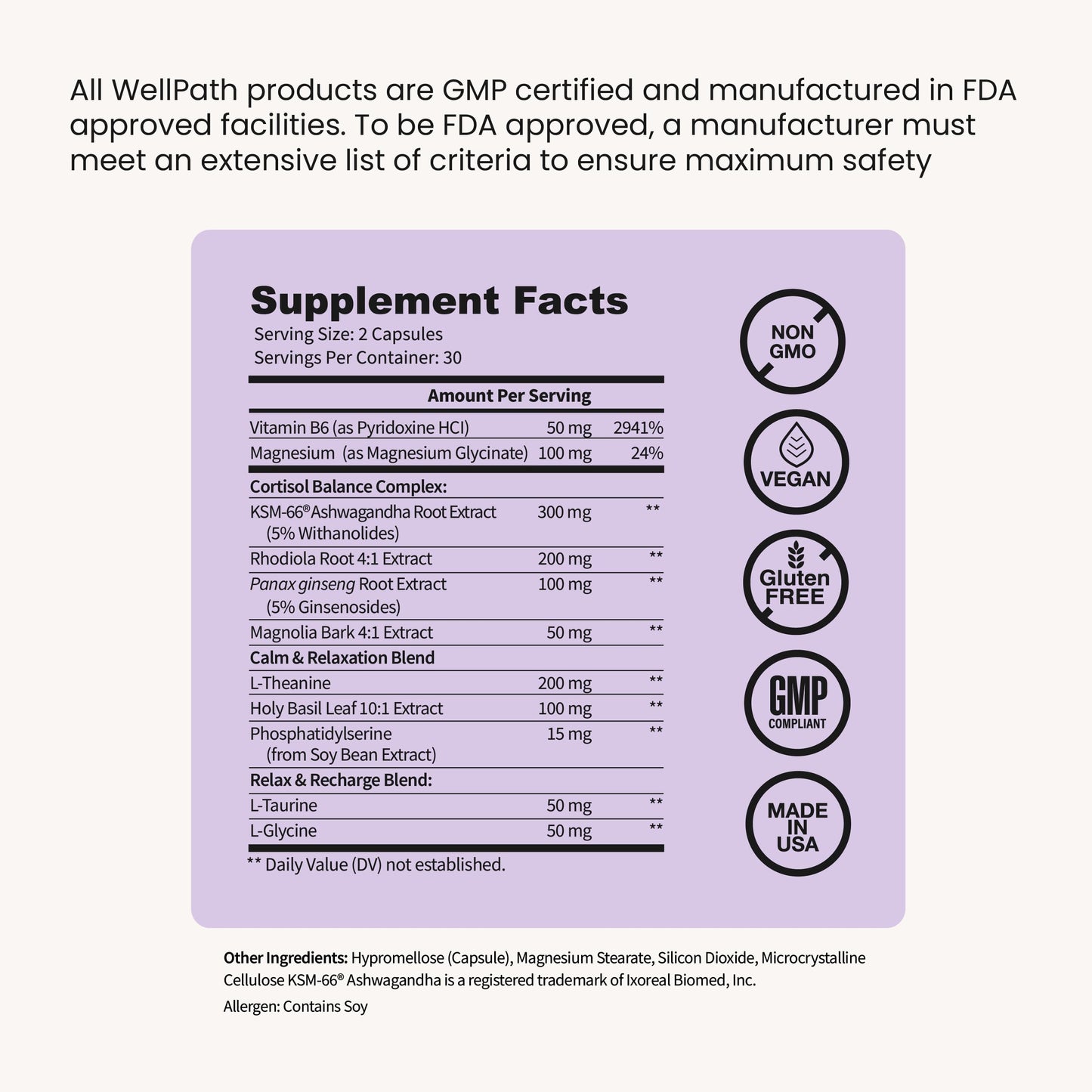 WellPath Cortisol Supplements for Women - Stress Support Complex 60 Capsules