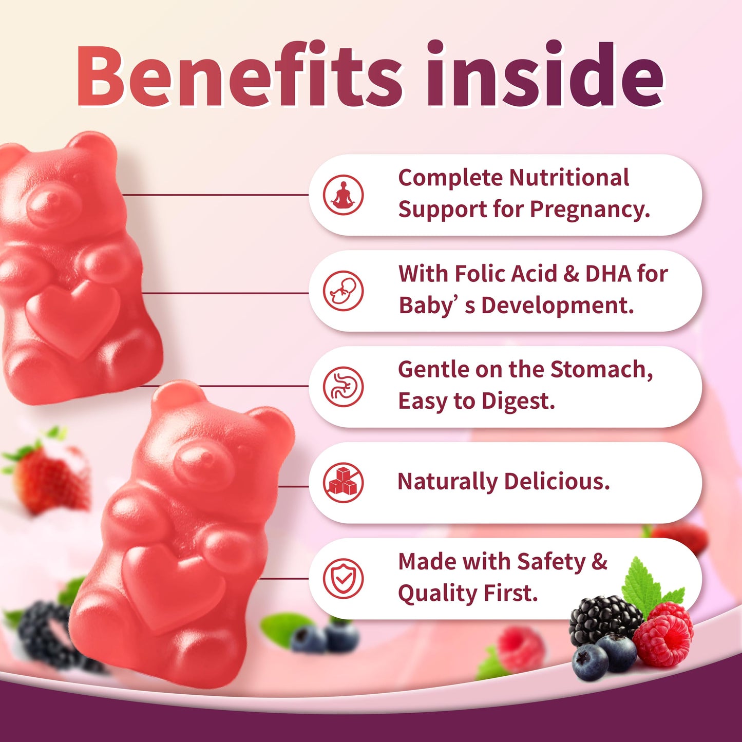 AQUONIX Prenatal Multivitamin Gummies for Women, 60 Gummies