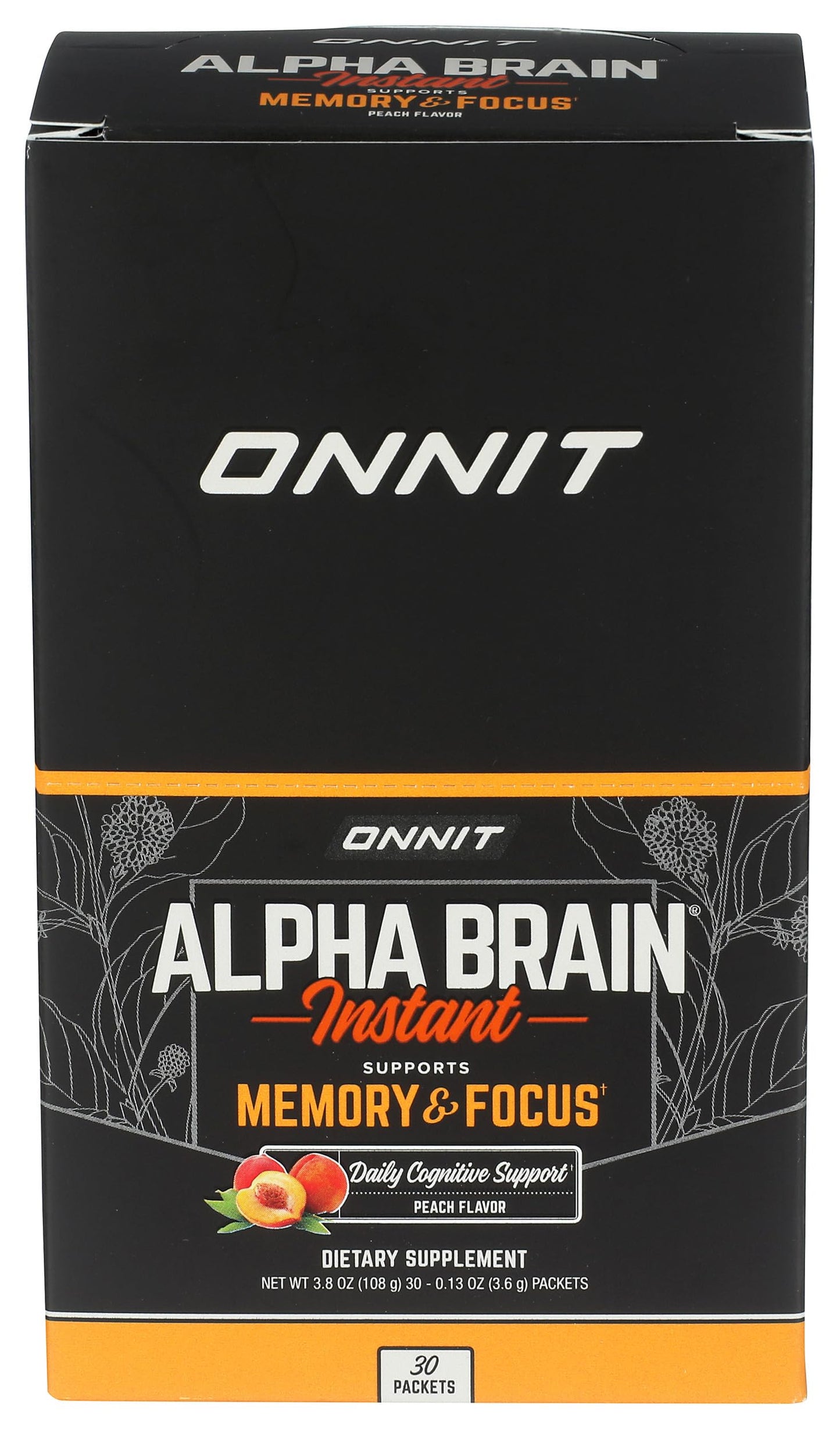 ONNIT Alpha Brain Instant Peach Powder 0.13 oz