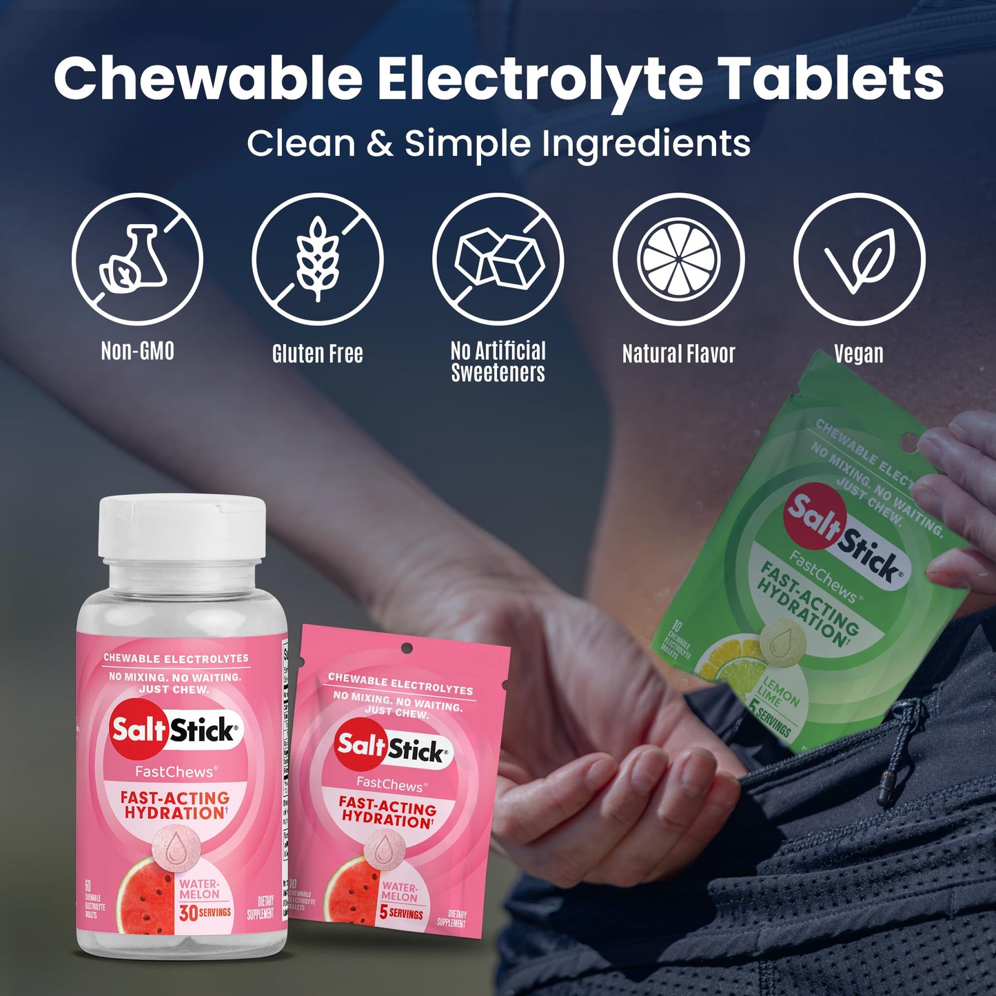 SaltStick Fastchew Electrolyte Replacement Tablets, 10 Count