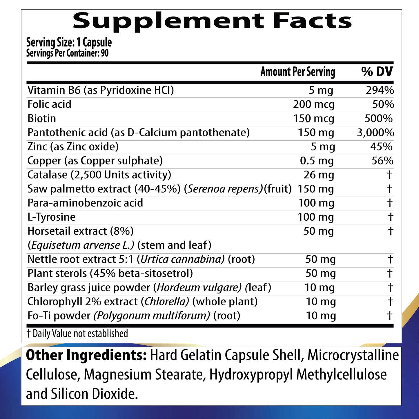 Pacific Nature's DHT Blocker Revitalizing Hair Growth Supplement Capsule, 90 Count