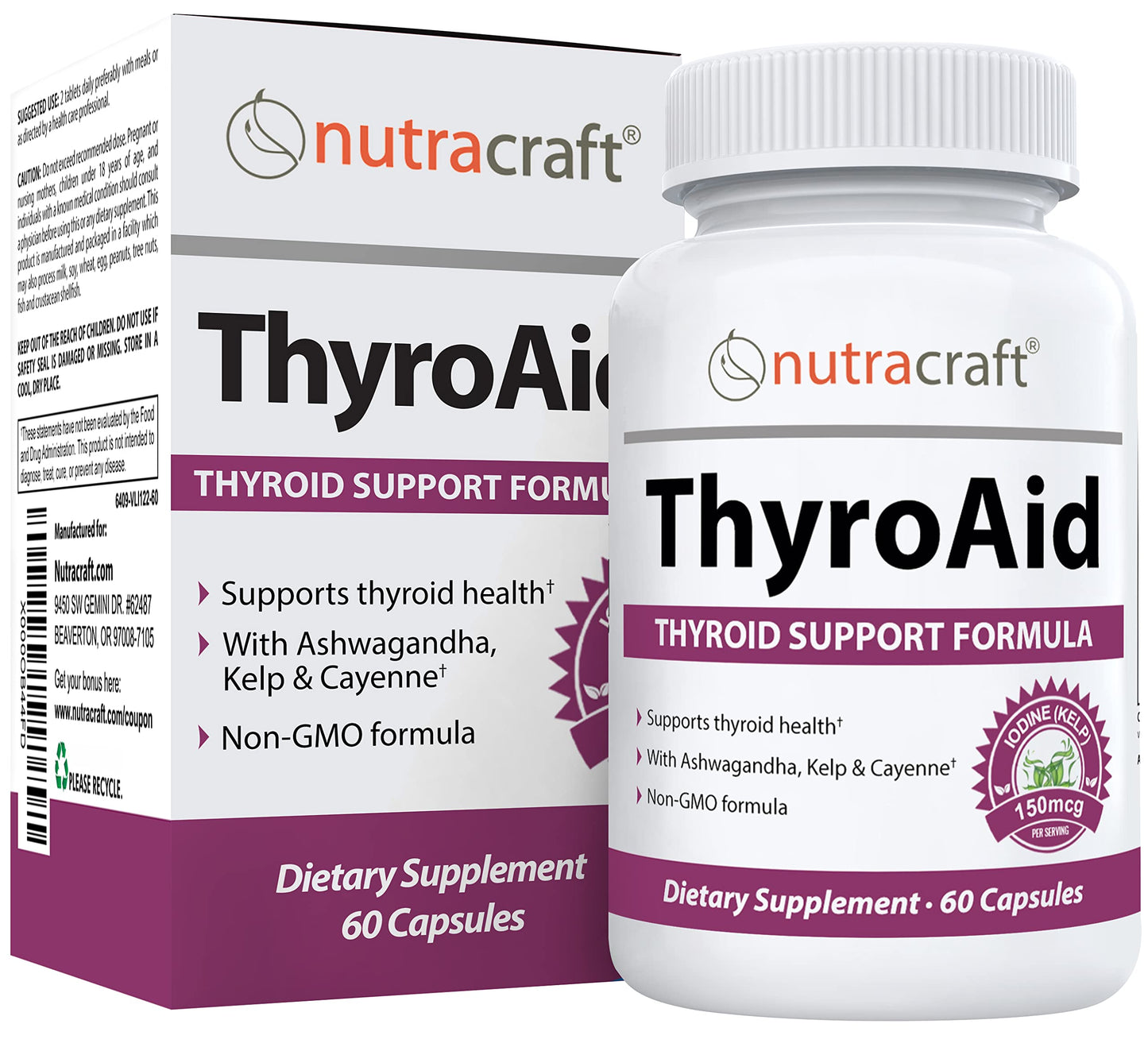 Nutracraft ThyroAid #1 Thyroid Support Supplement, 60 Capsules