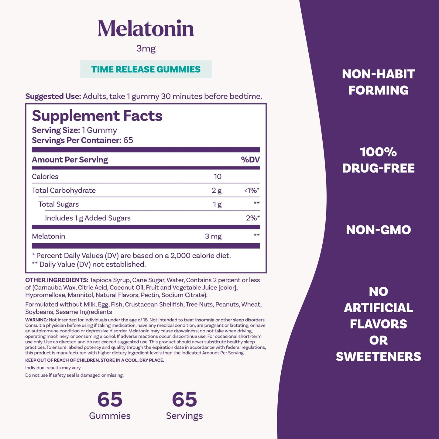 Natrol Time Release Melatonin Gummies 3 mg, 65 Count