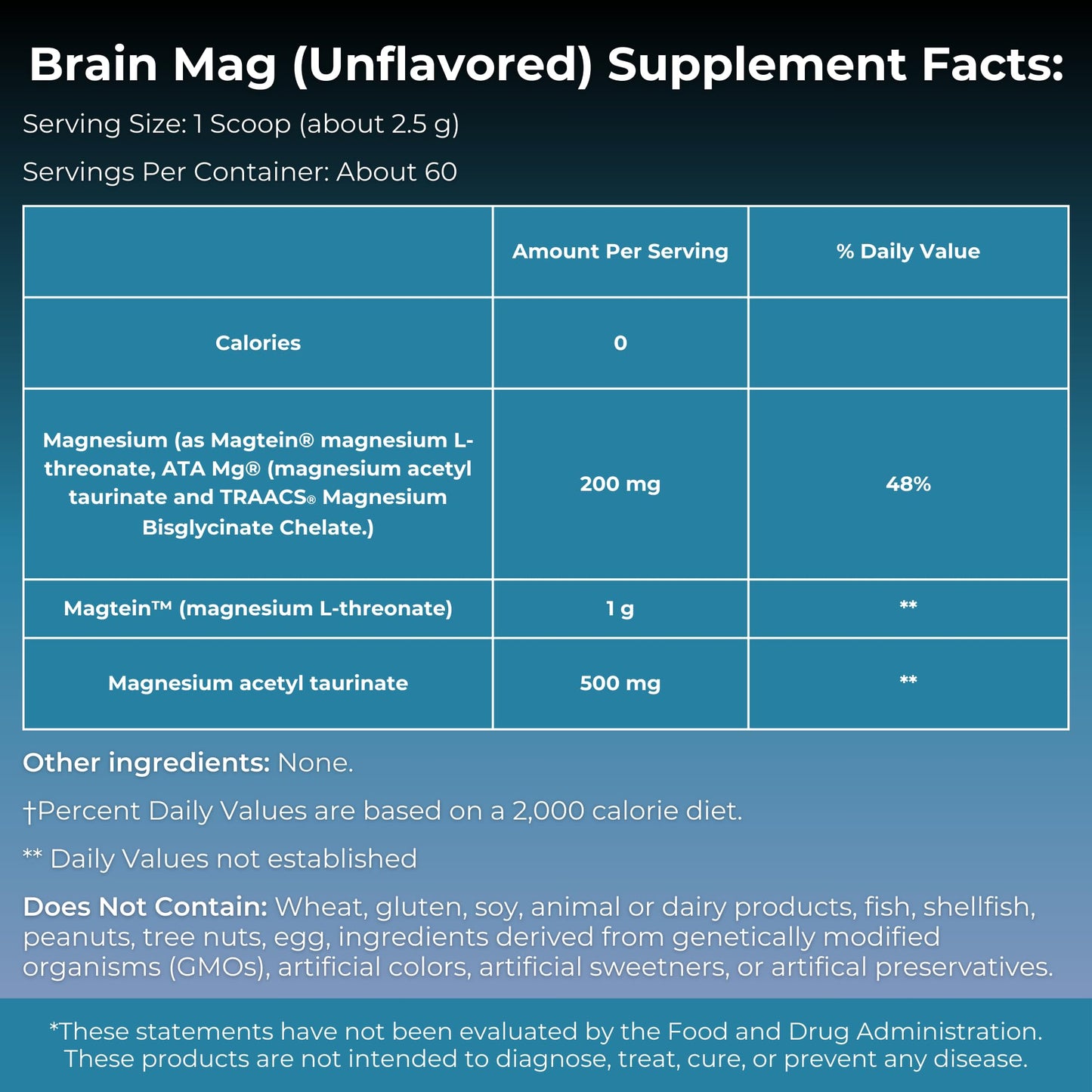 MYOXCIENCE Brain Mag Magnesium L-Threonate Magtein & Magnesium Glycinate Powder, 3.6 oz