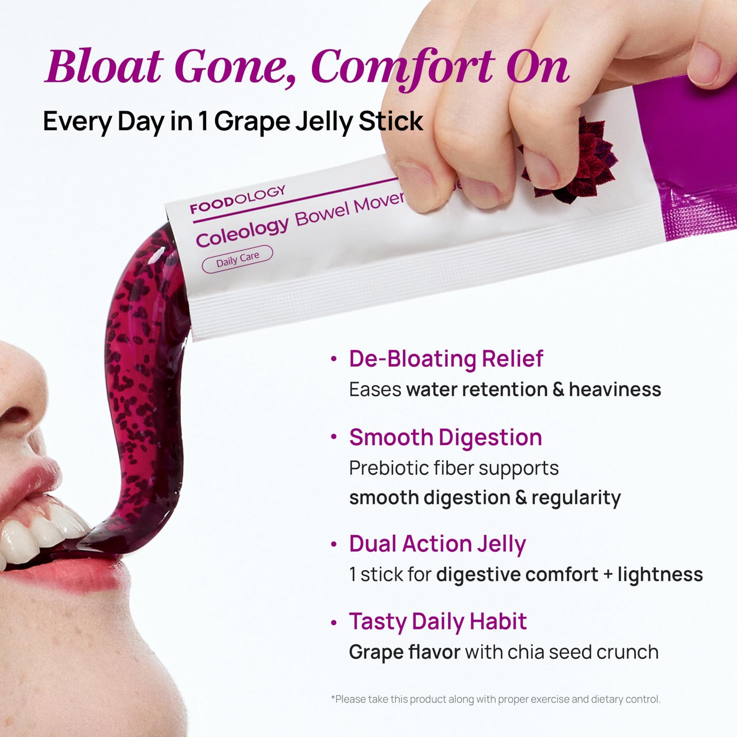 FOODOLOGY Coleology Bowel Movement Jelly (Grape & Prune) Gummy 10
