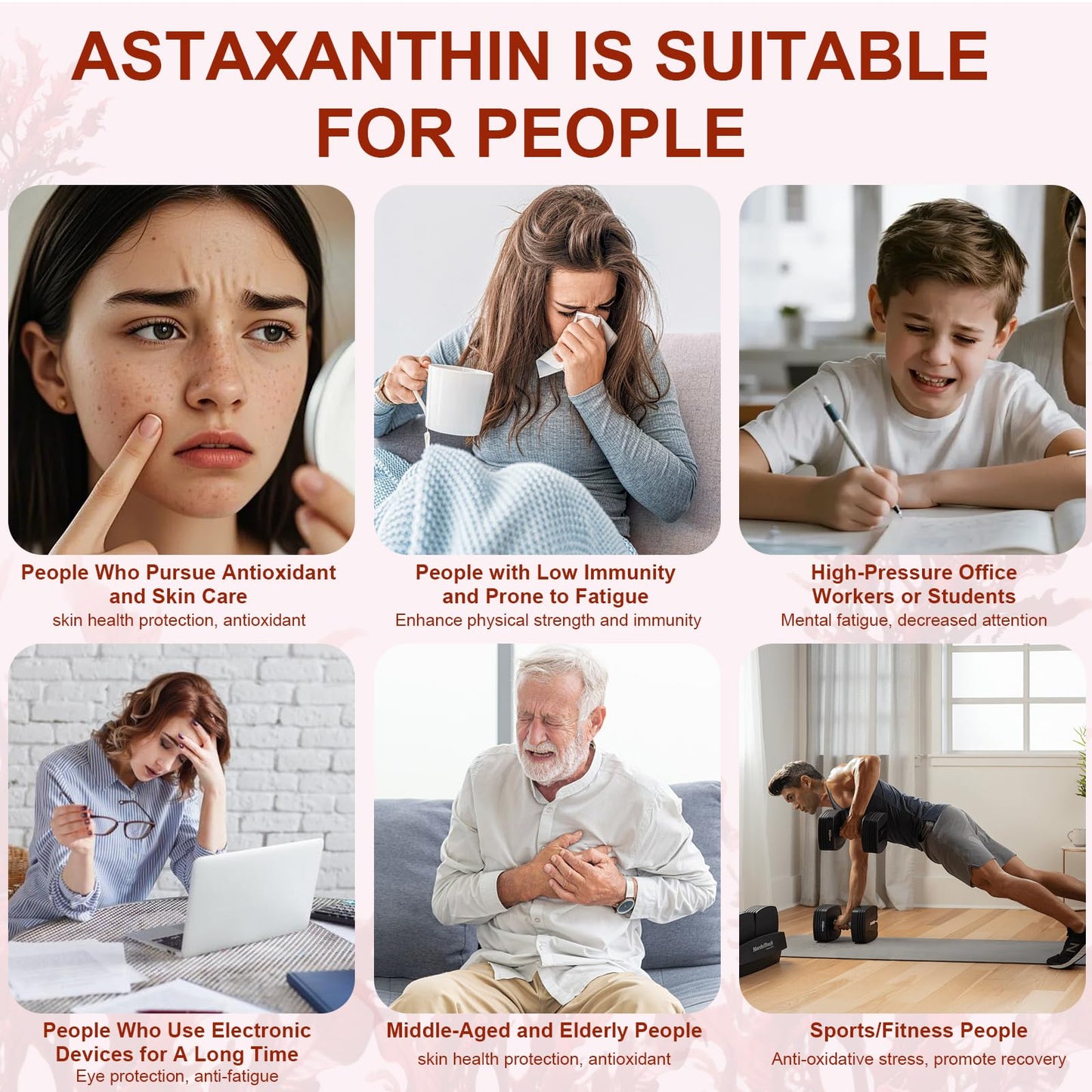 ZEYARUIBO Astaxanthin 12mg Antioxidant Supplements Capsules, 240 Count