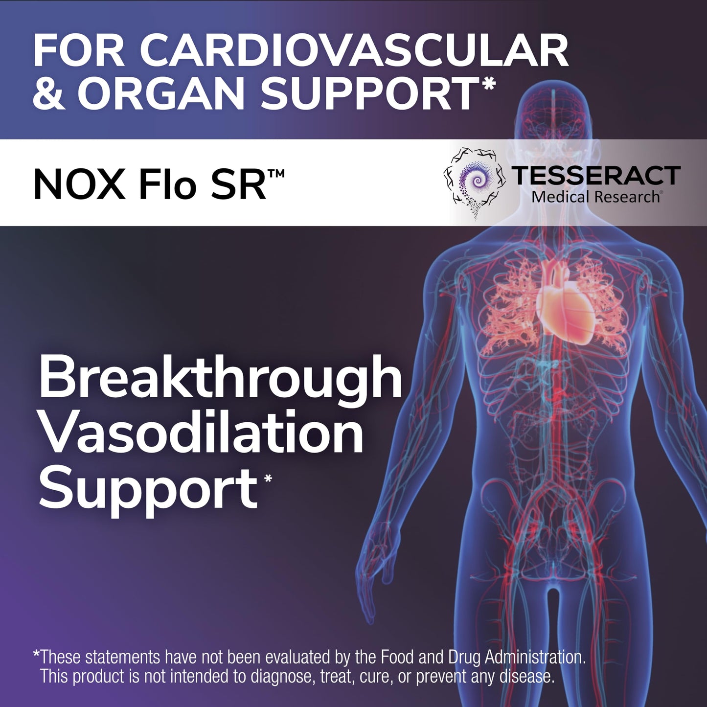 Tesseract Medical Research NOX Flo SR Nitric Oxide Booster 120 Capsules