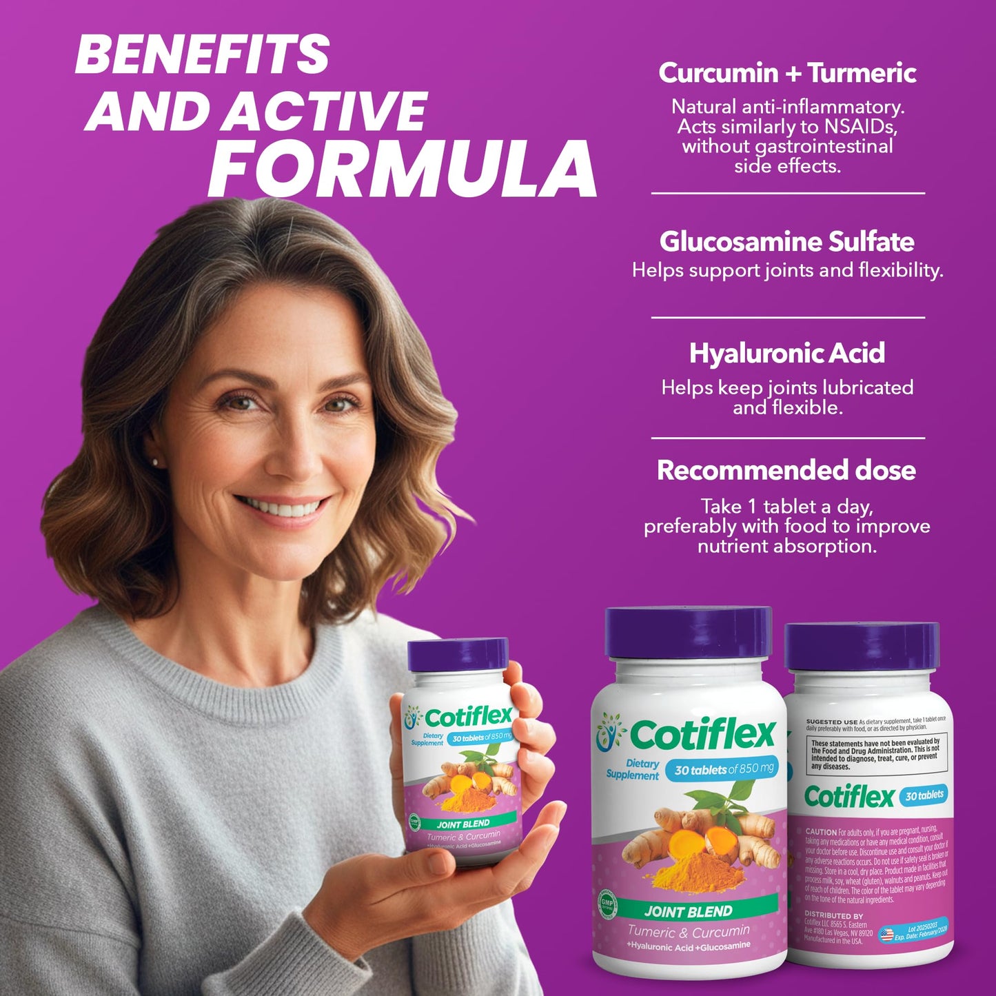 Cotiflex Dietary Supplement for Joints Caplet 30 Count