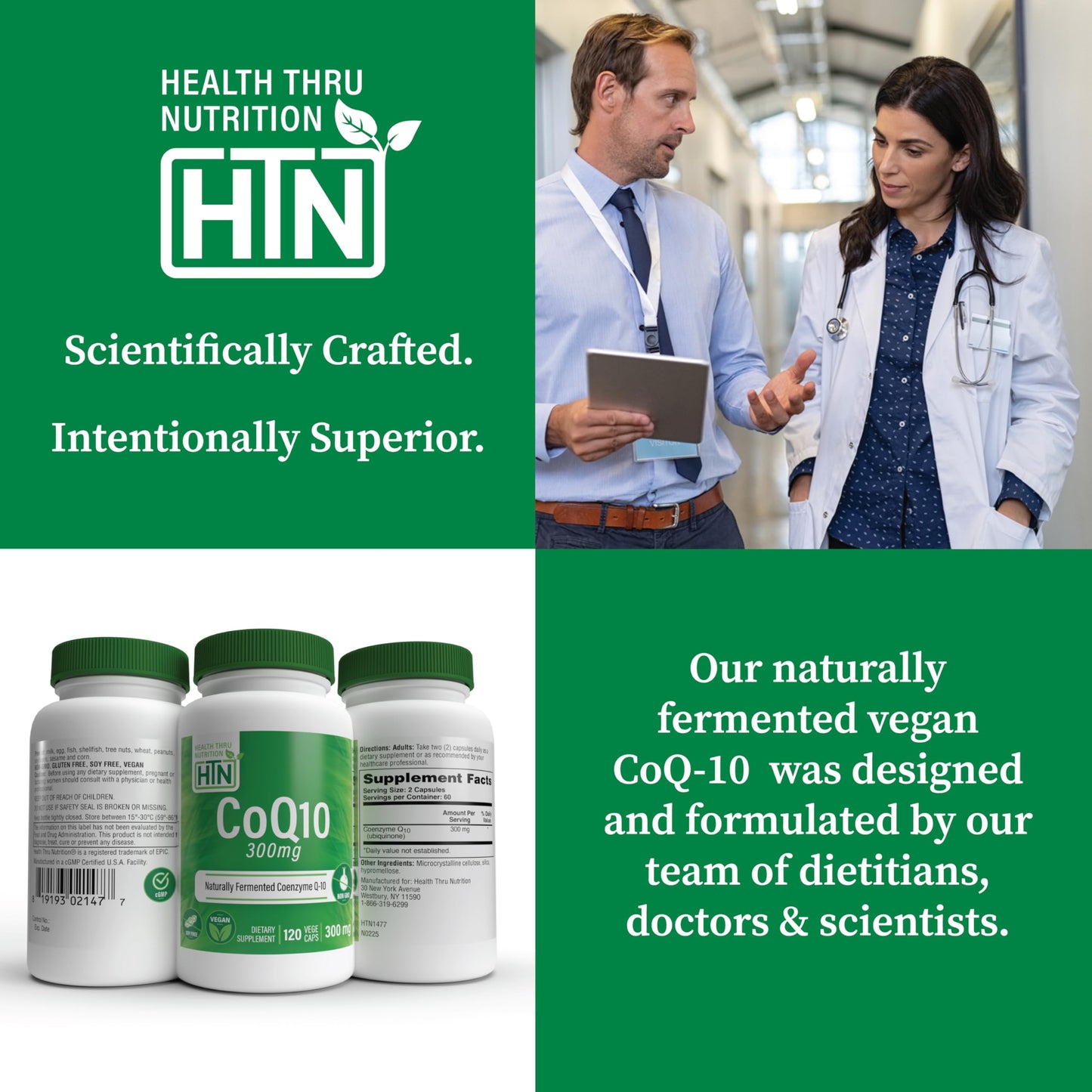Health Thru Nutrition CoQ-10 300mg Capsule, 120 Count