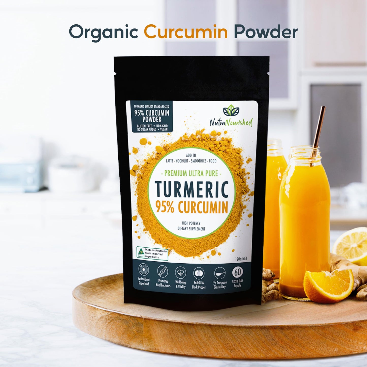 Nutra Nourished Organic Turmeric 95% Curcumin Powder 4.2 oz
