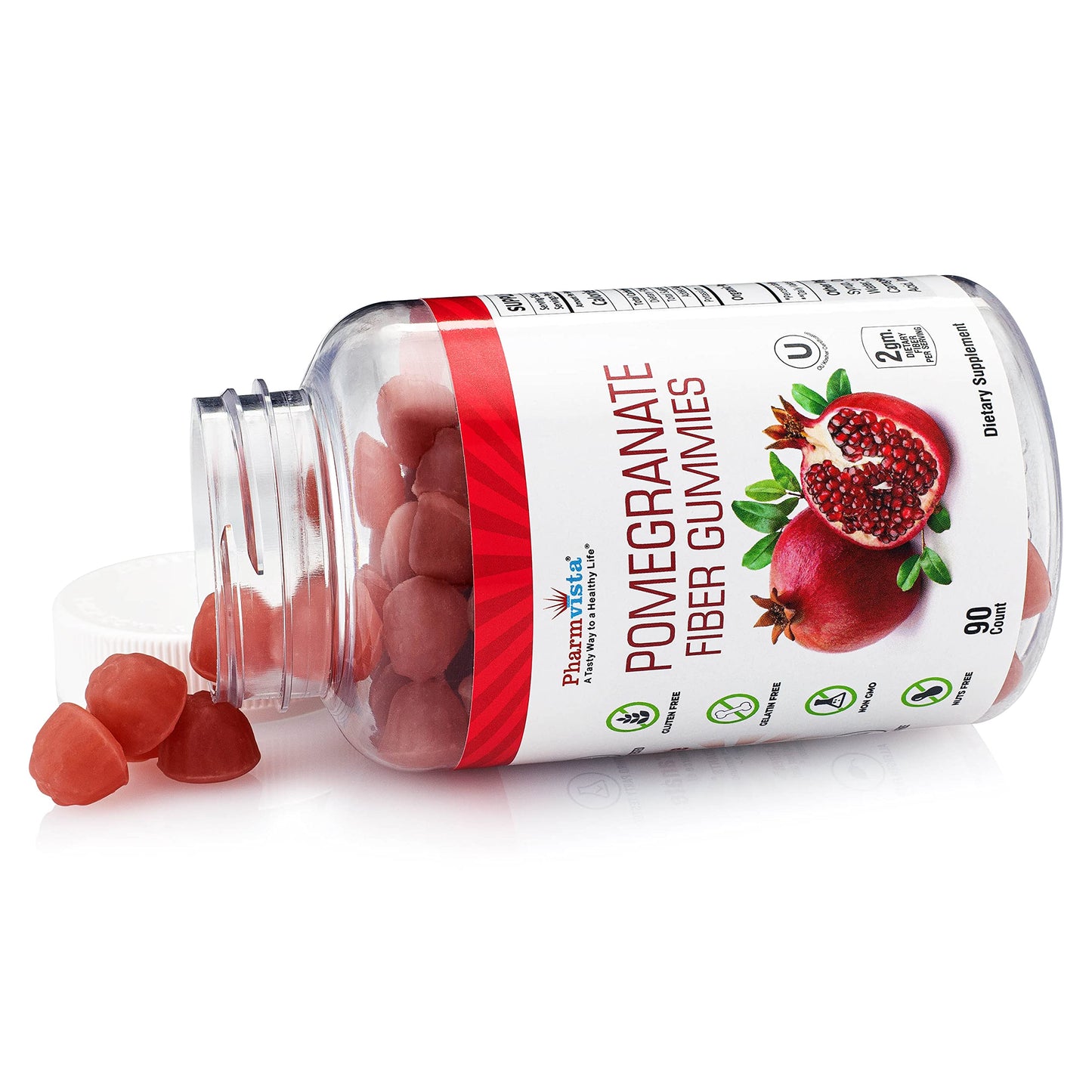 Pharmvista Pomegranate Fiber for Adults & Kids, 90 Gummies