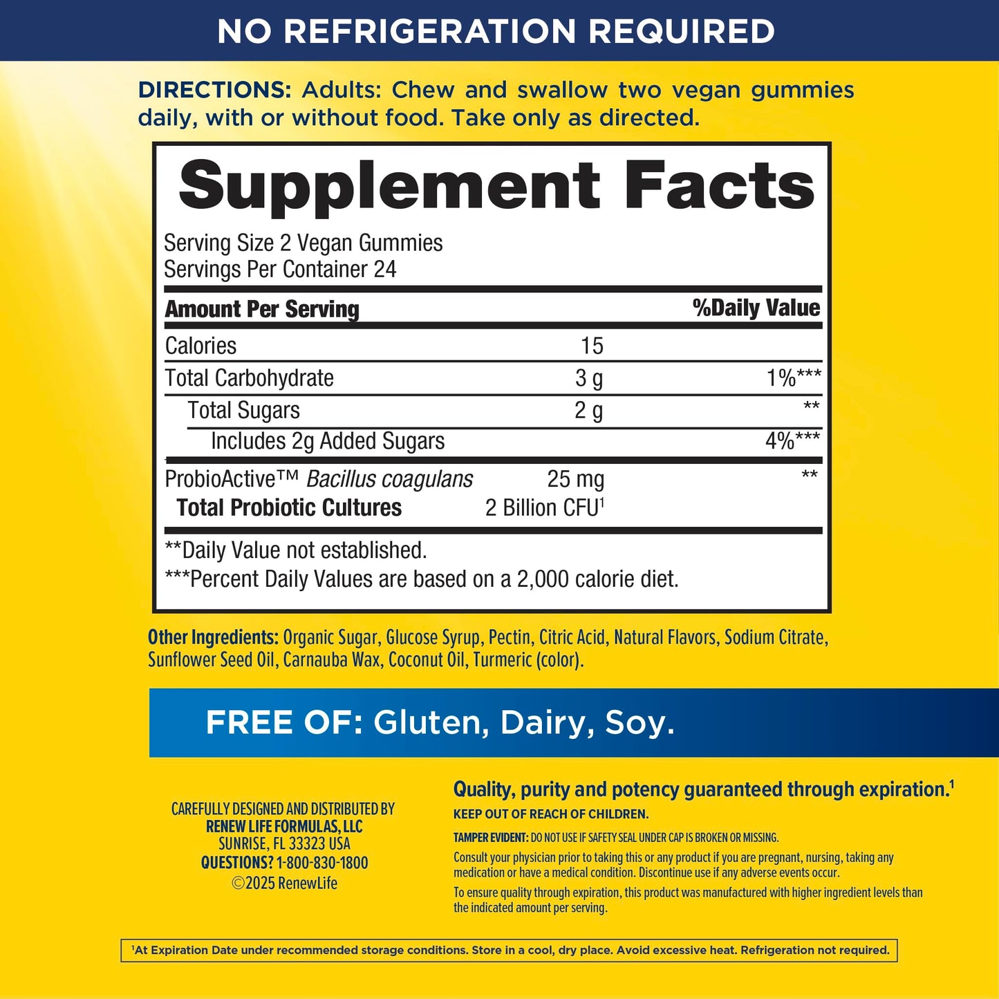 Renew Life Extra Care Digestive Prebiotic and Probiotic Gummies, 48 Count