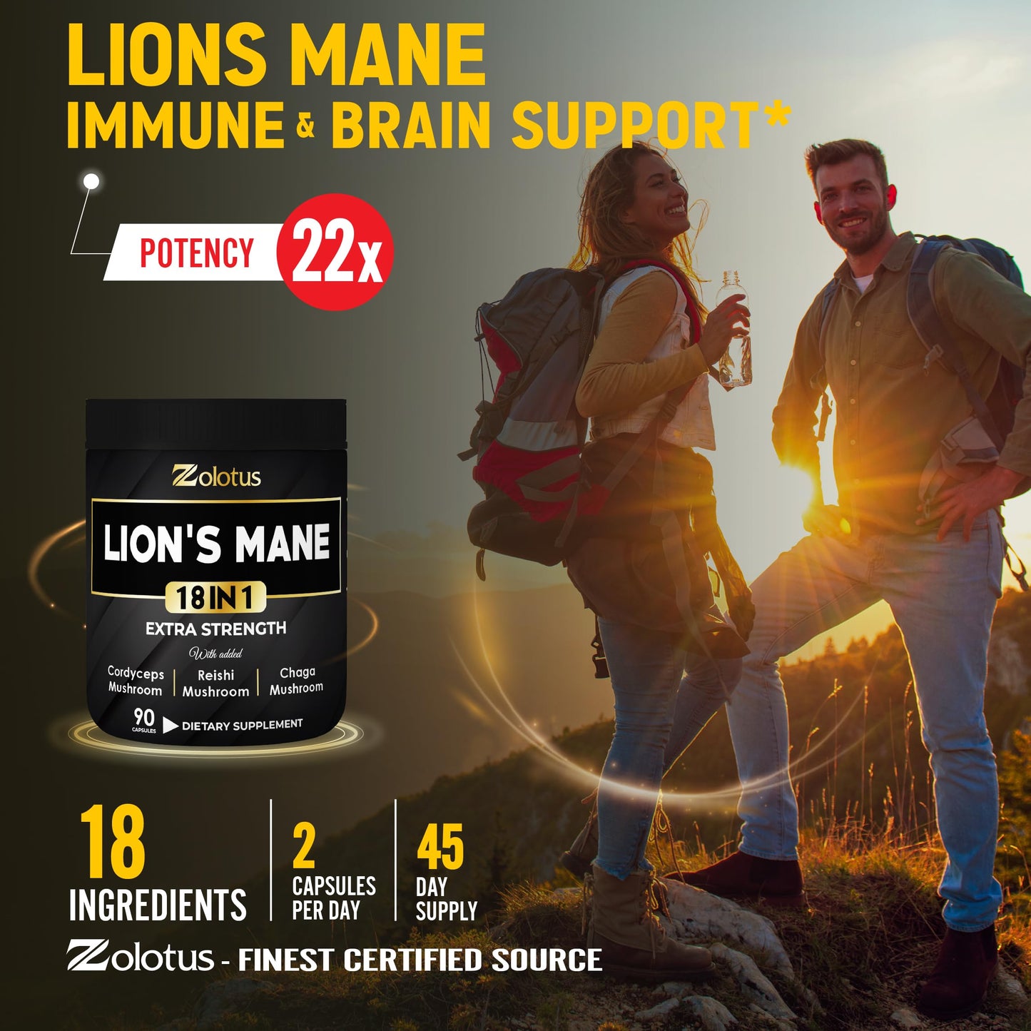 Zolotus Lions Mane Mushroom Complex 90 Capsules