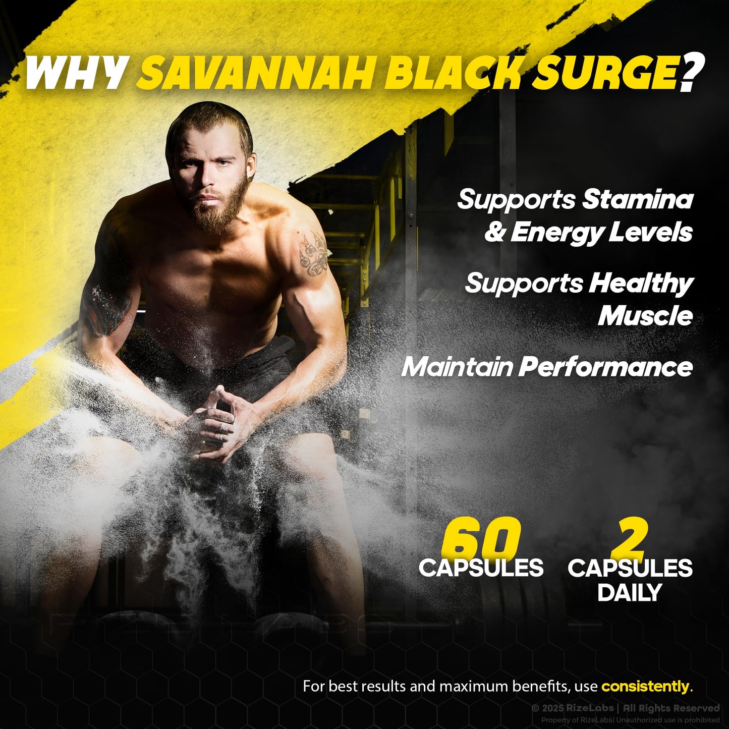 Rize Labs Savannah Black Surge 60 Capsules