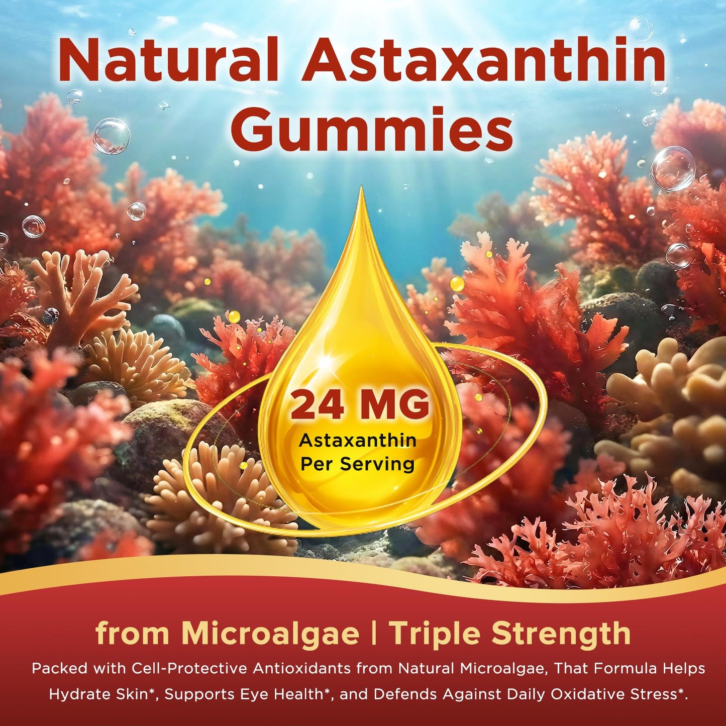 GZ HAOYUAN Astaxanthin Gummies 24mg 60 Count