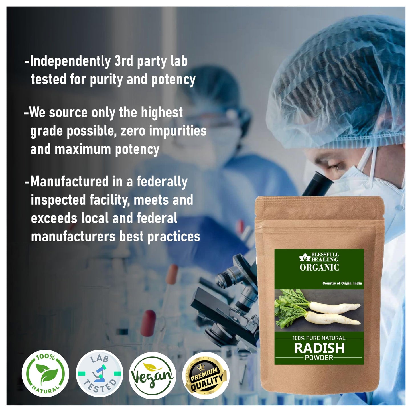 Blessfull Healing Organic Radish Powder 3.53 oz