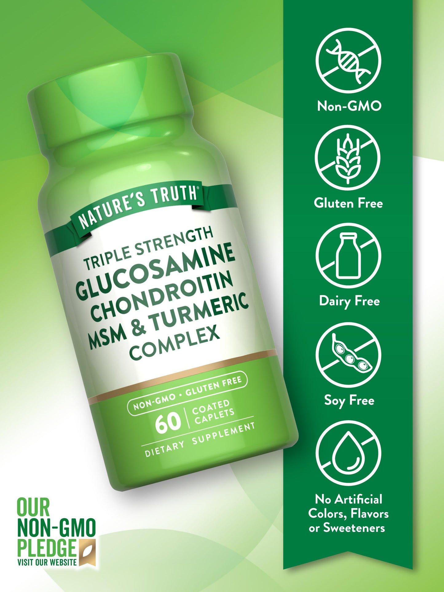 Nature's Truth Glucosamine Chondroitin MSM Complex Caplets 60 Count
