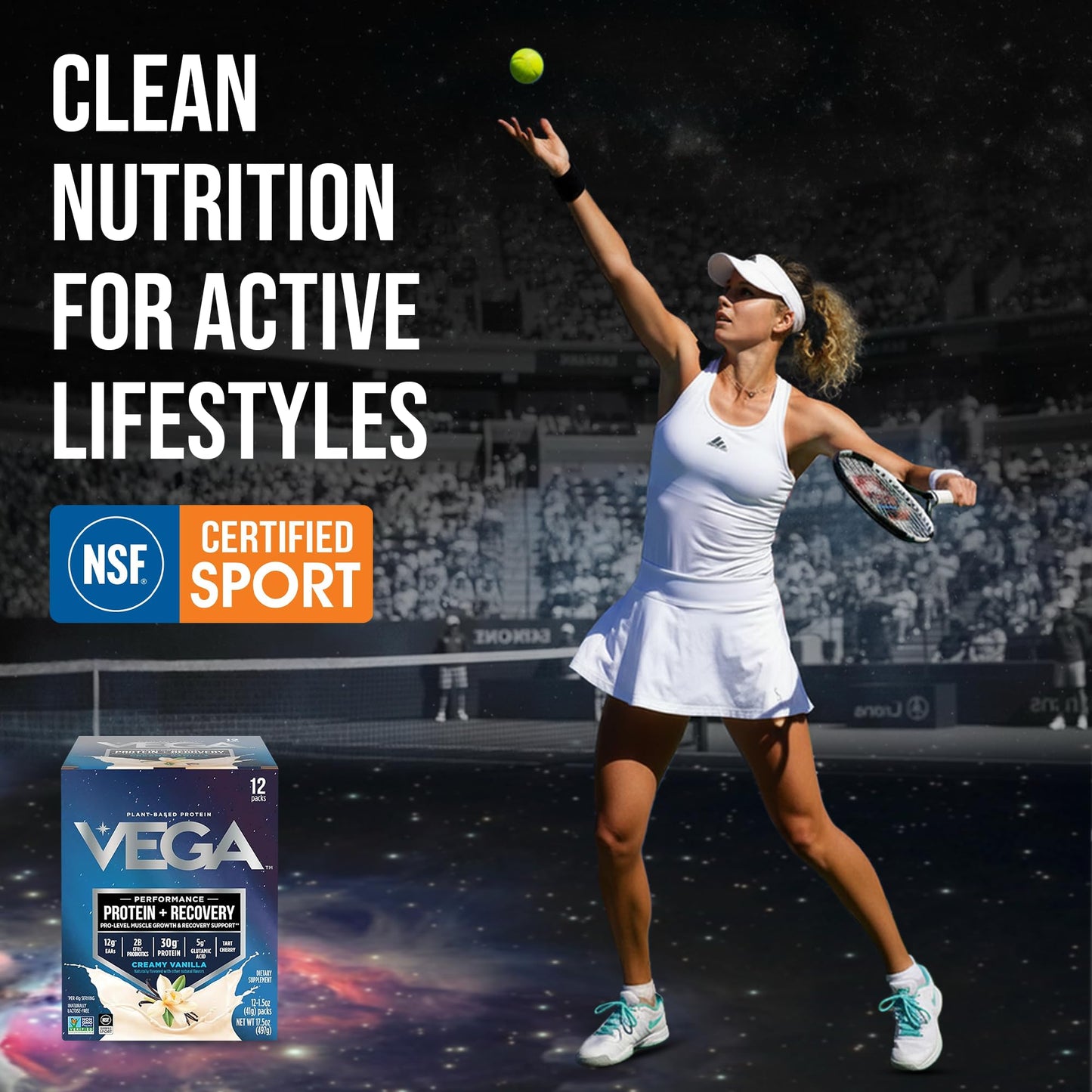 Vega Protein + Recovery Vanilla Powder, 17.5 oz