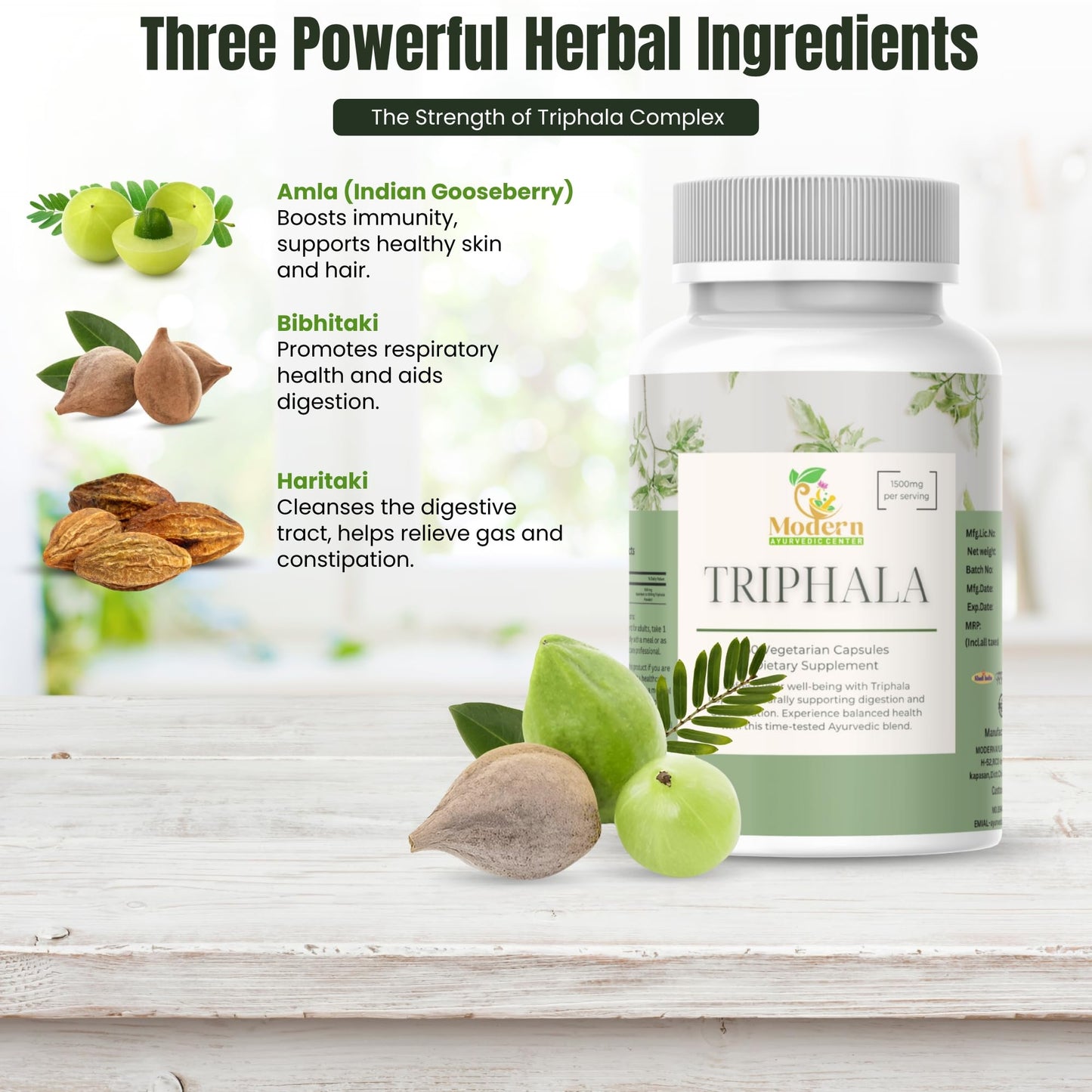 Modern Ayurvedic Centre Triphala Capsules, 120 Capsules