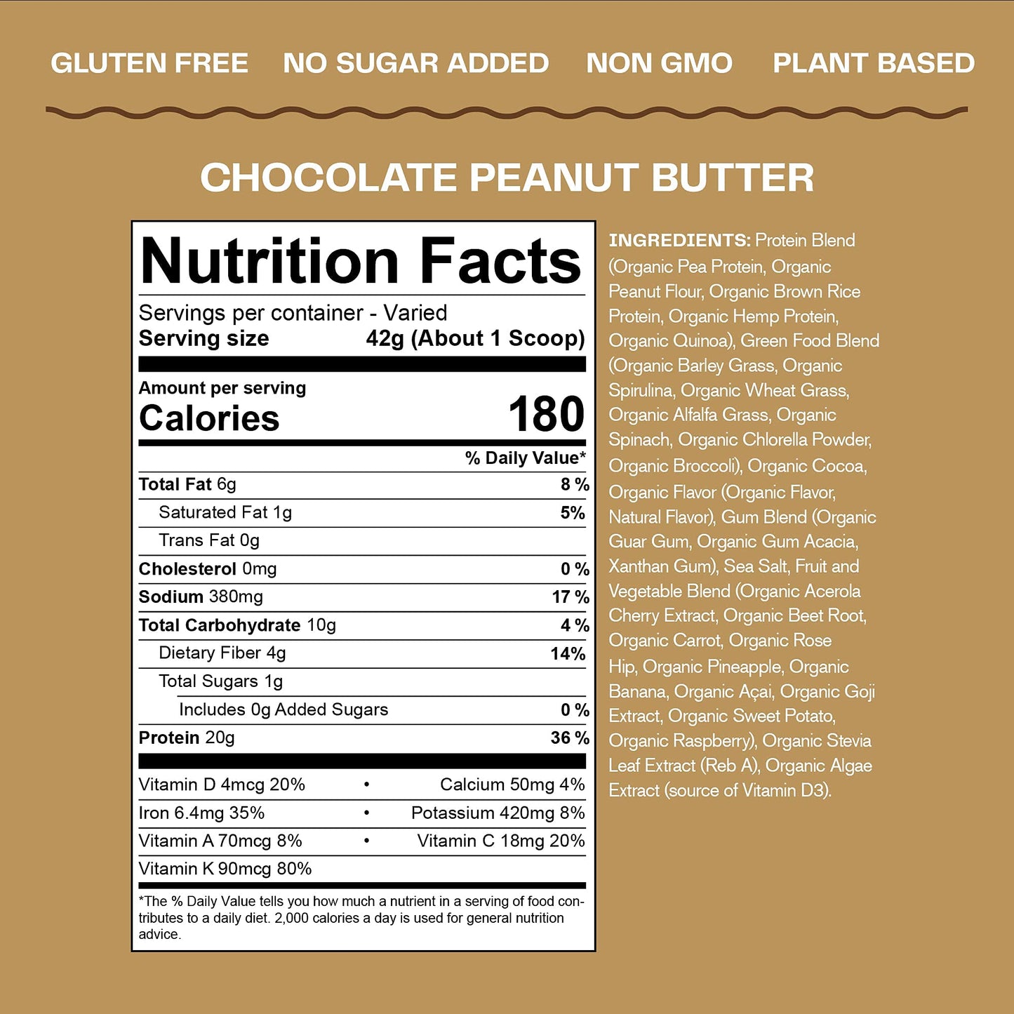 Amazing Grass Organic Protein Blend Chocolate Peanut Butter Protein Powder, 14.8 Ounce