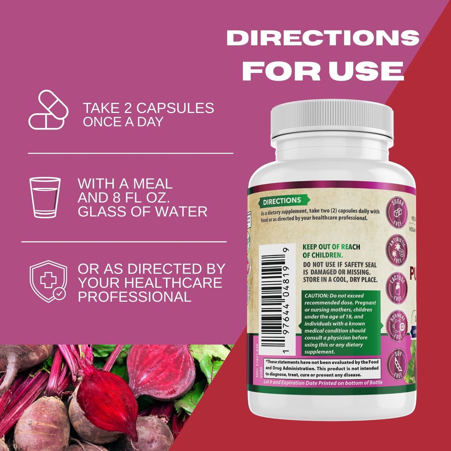 WHOLE WORLD WELLNESS Organic Beetroot Plus Capsule 60 Capsules